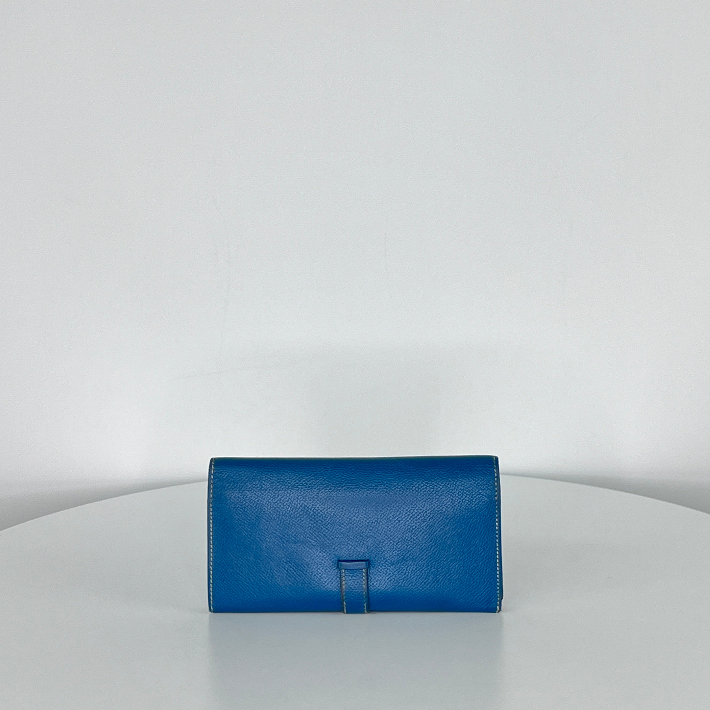Portefeuille HERMES Wallet Bearn cuir bleu