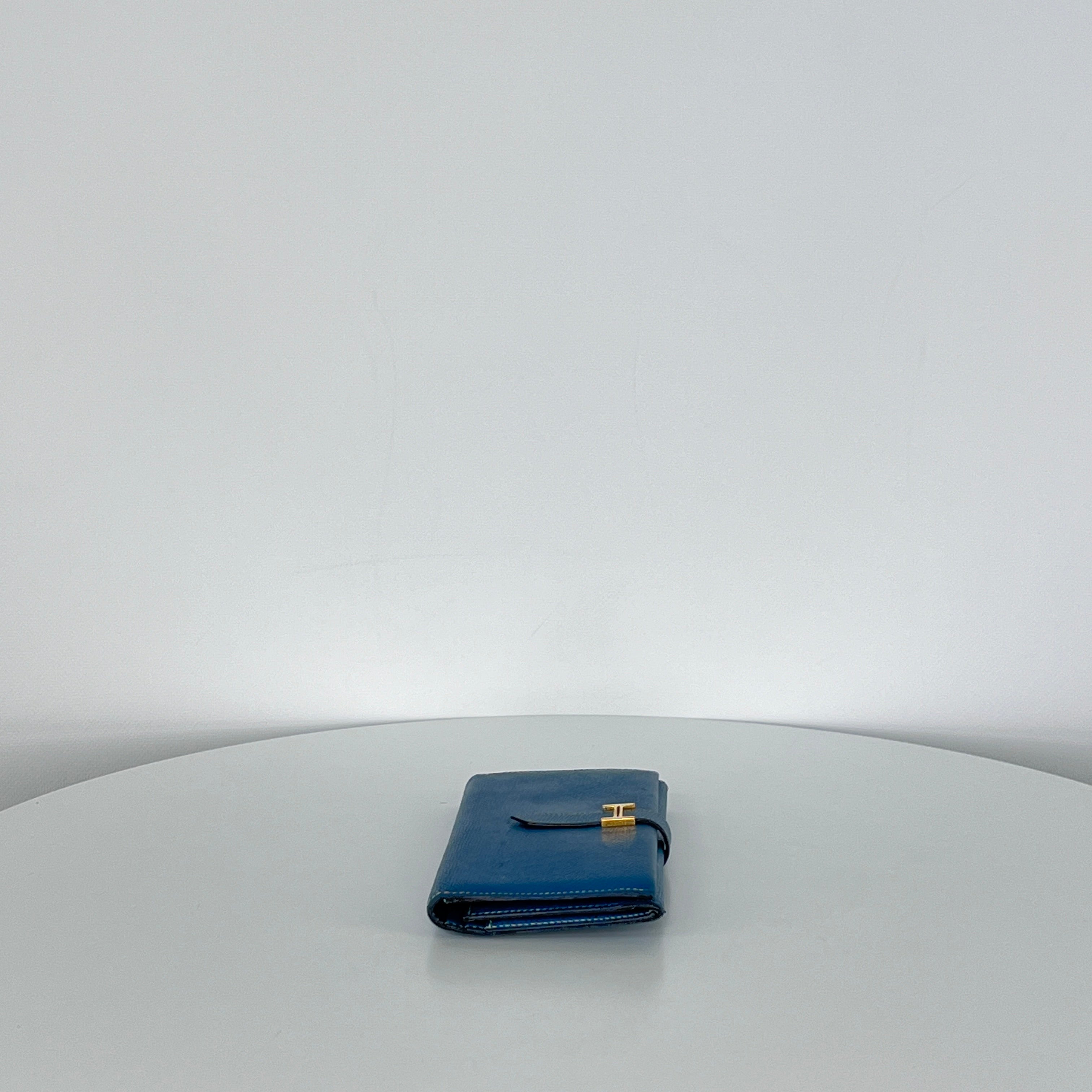 Portefeuille HERMES Wallet Bearn cuir bleu