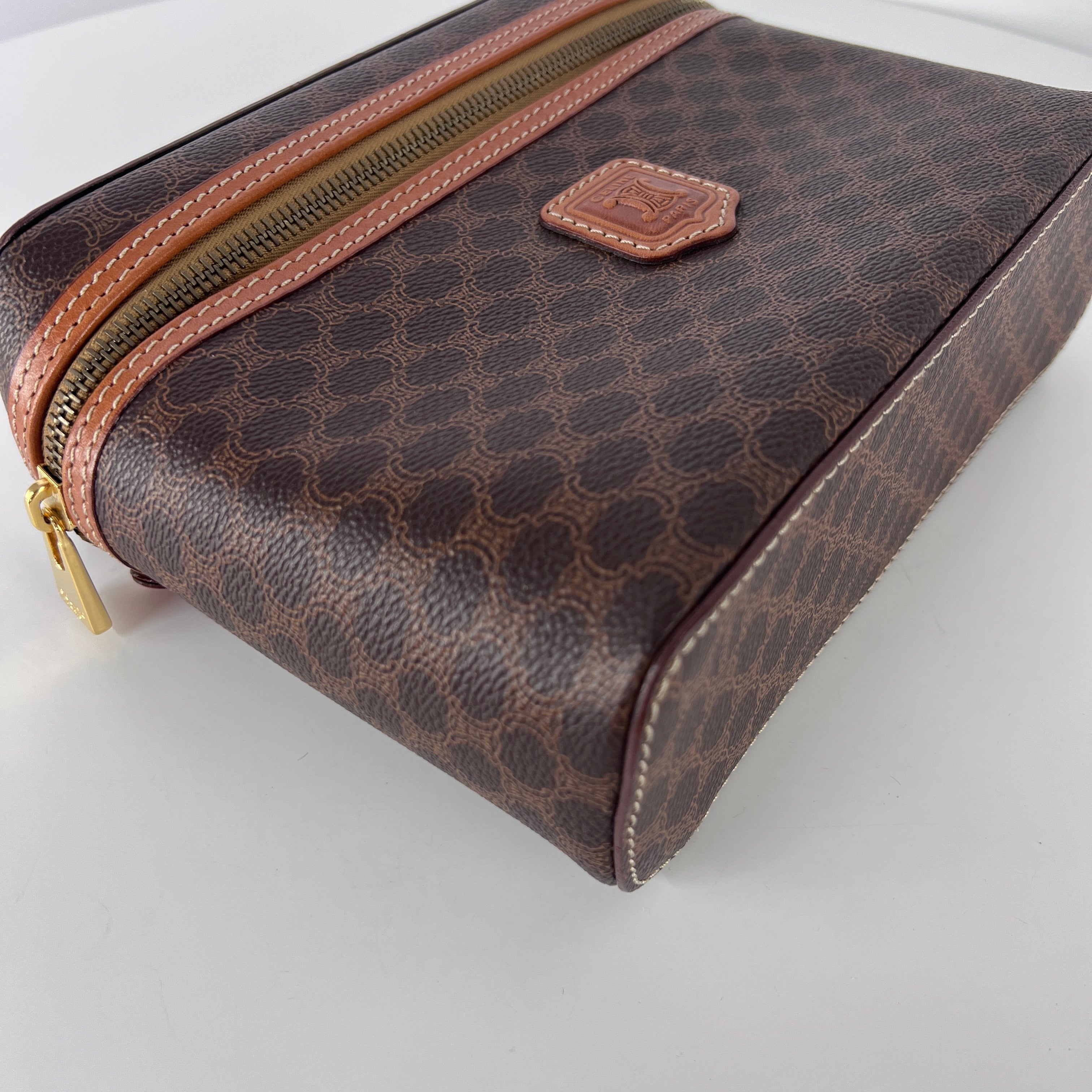 Sac Vanity de CELINE toile et cuir marron
