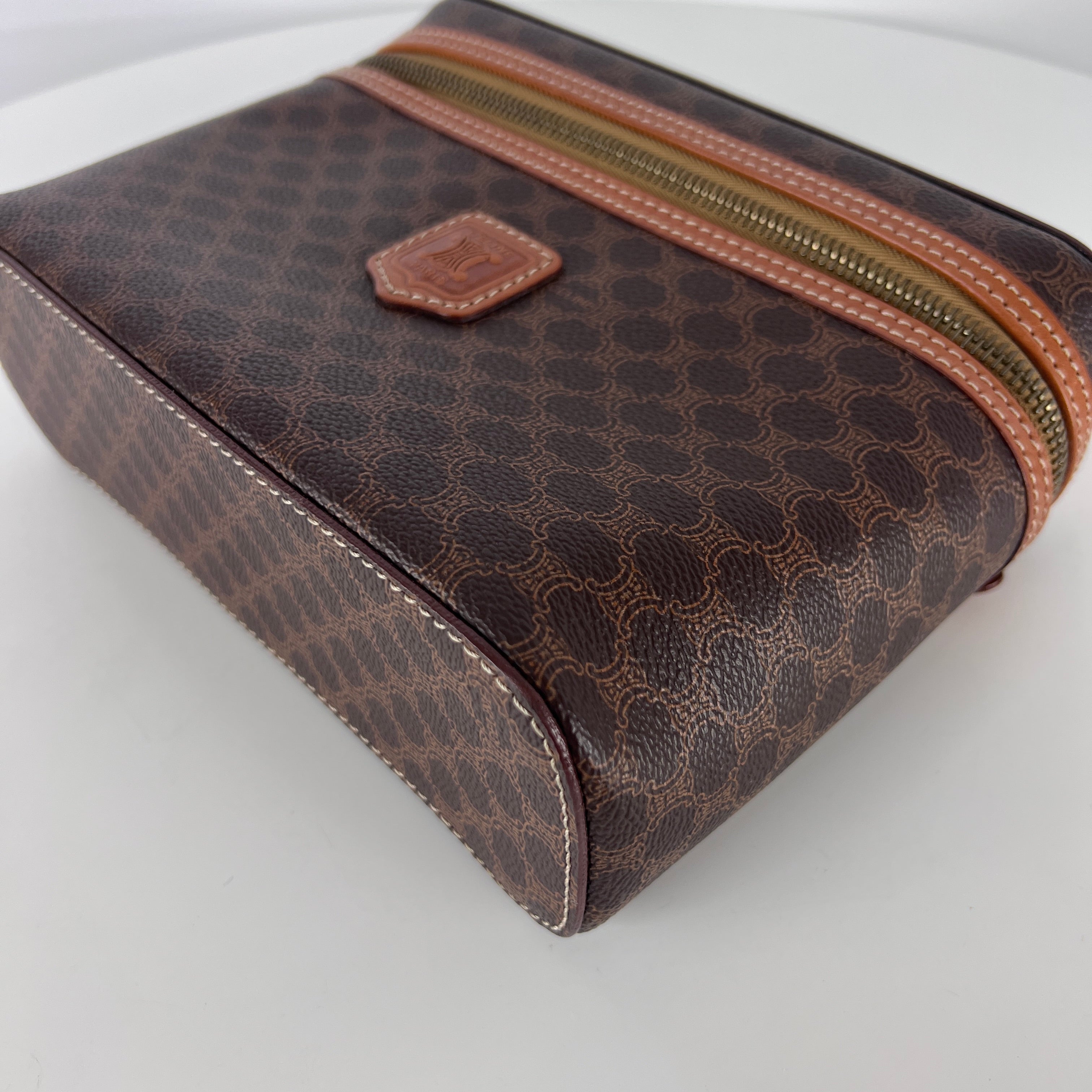 Sac Vanity de CELINE toile et cuir marron