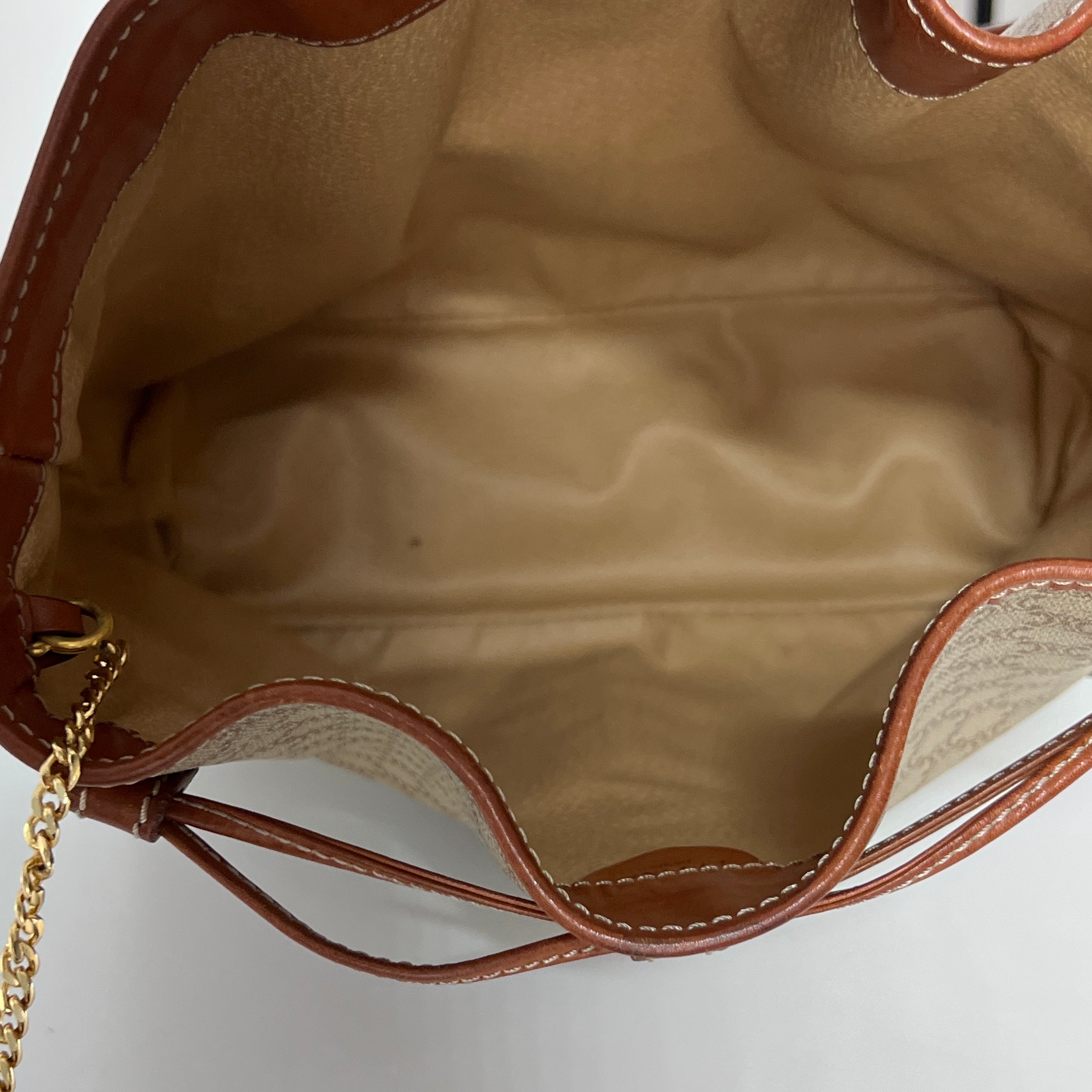 Sac à main CELINE Seau toile et cuir marron