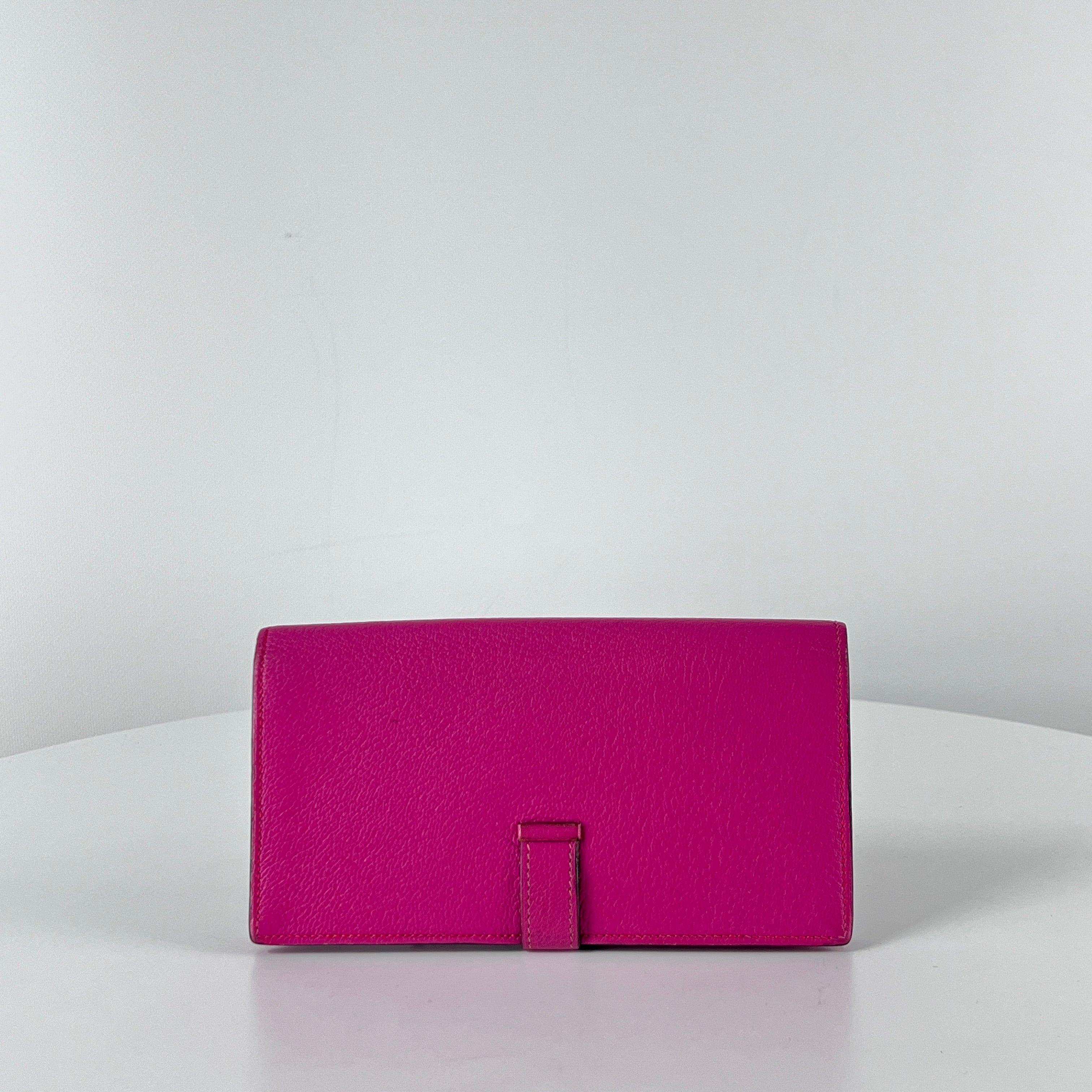 Sac à main HERMÈS Bearnt Wallet cuir rose