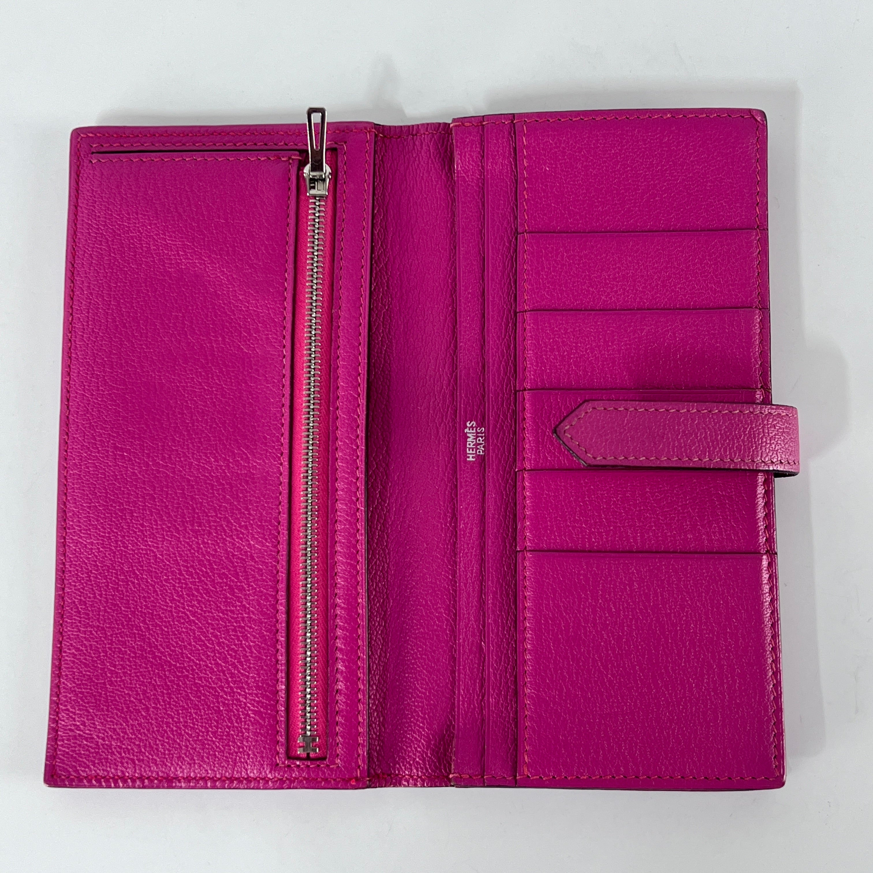 Sac à main HERMÈS Bearnt Wallet cuir rose