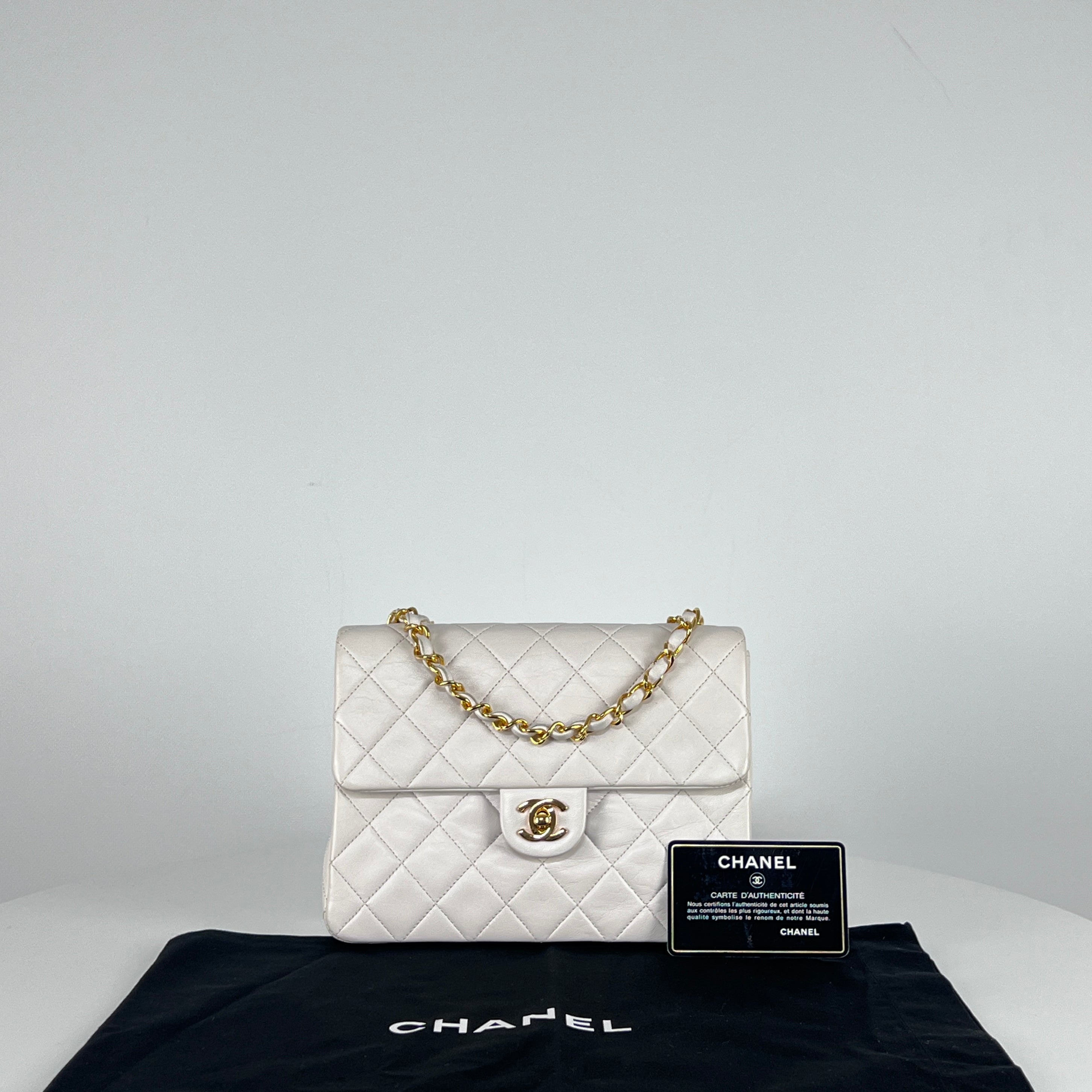 Sac à main CHANEL Timeless Classique Small cuir blanc