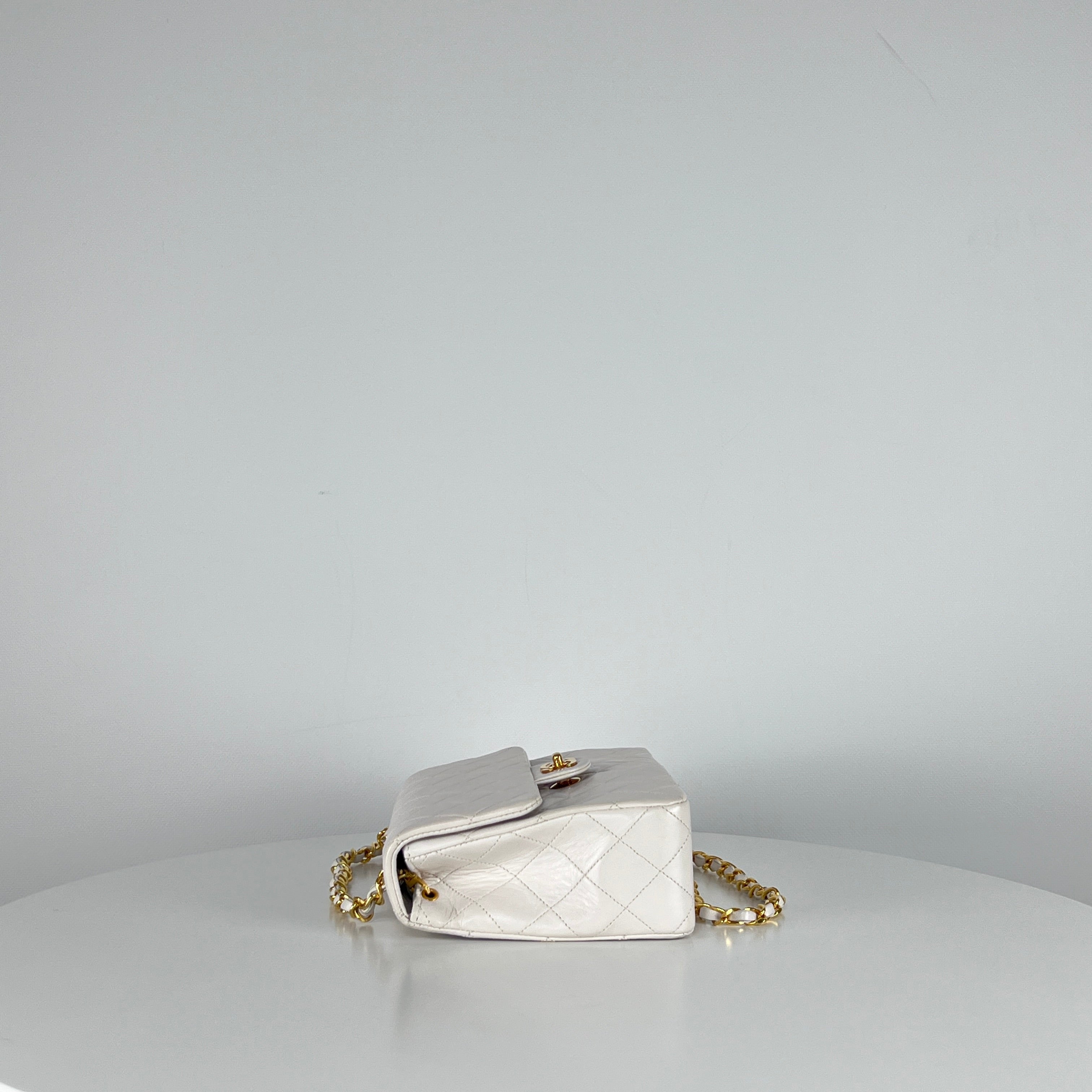 Sac à main CHANEL Timeless Classique Small cuir blanc
