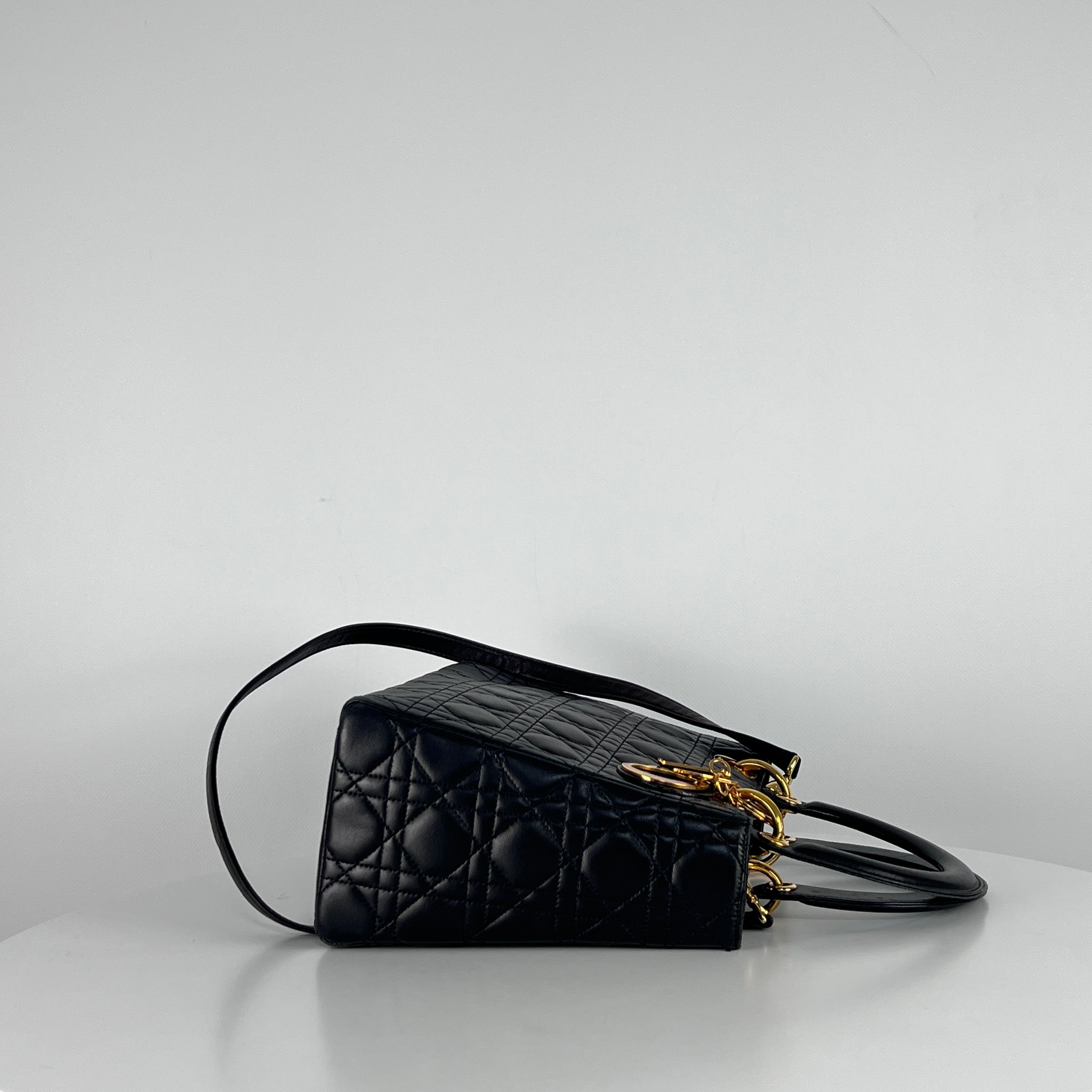 Sac à main DIOR Lady Dior cuir noir