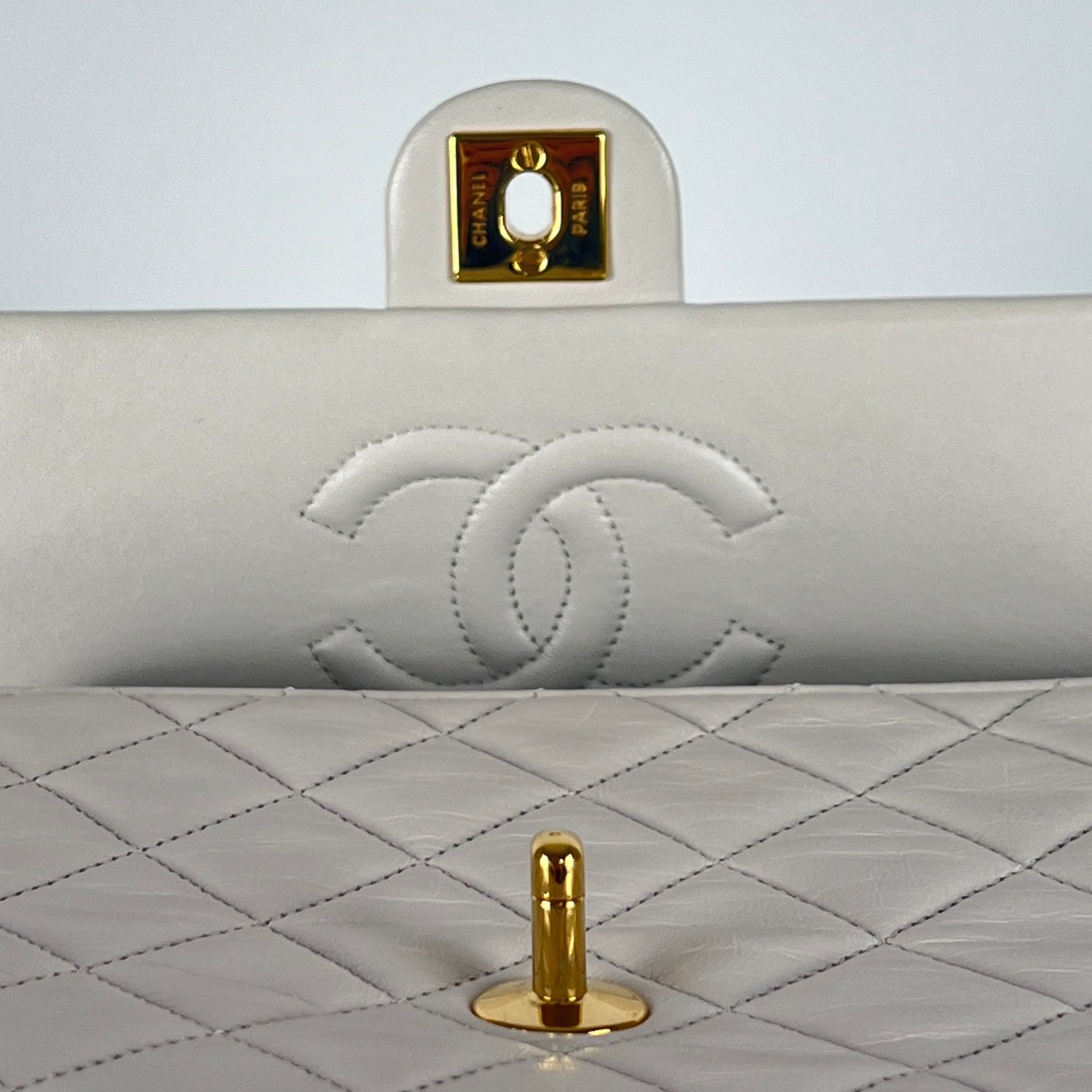 Sac à main CHANEL Timeless Classique Small cuir blanc