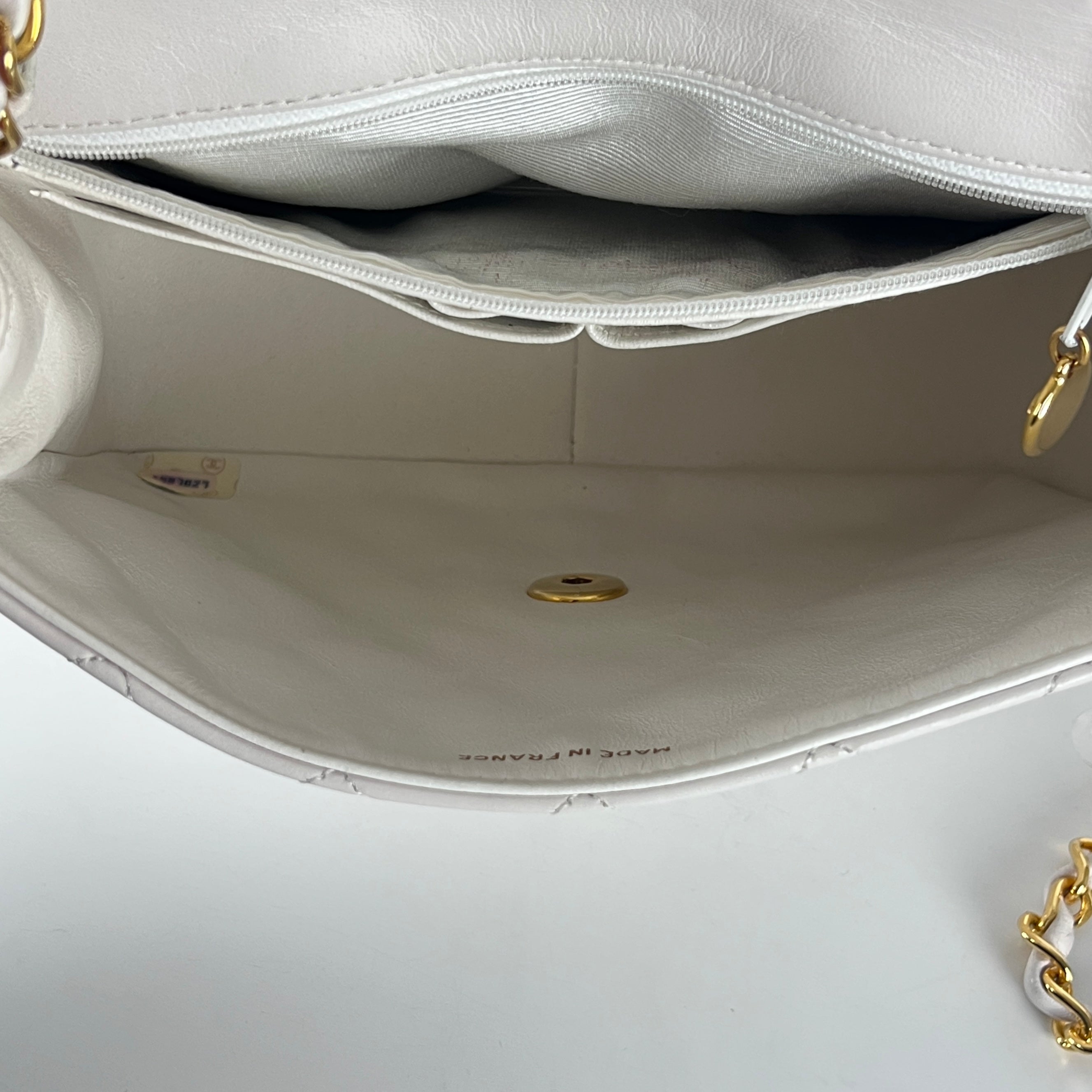Sac à main CHANEL Timeless Classique Small cuir blanc