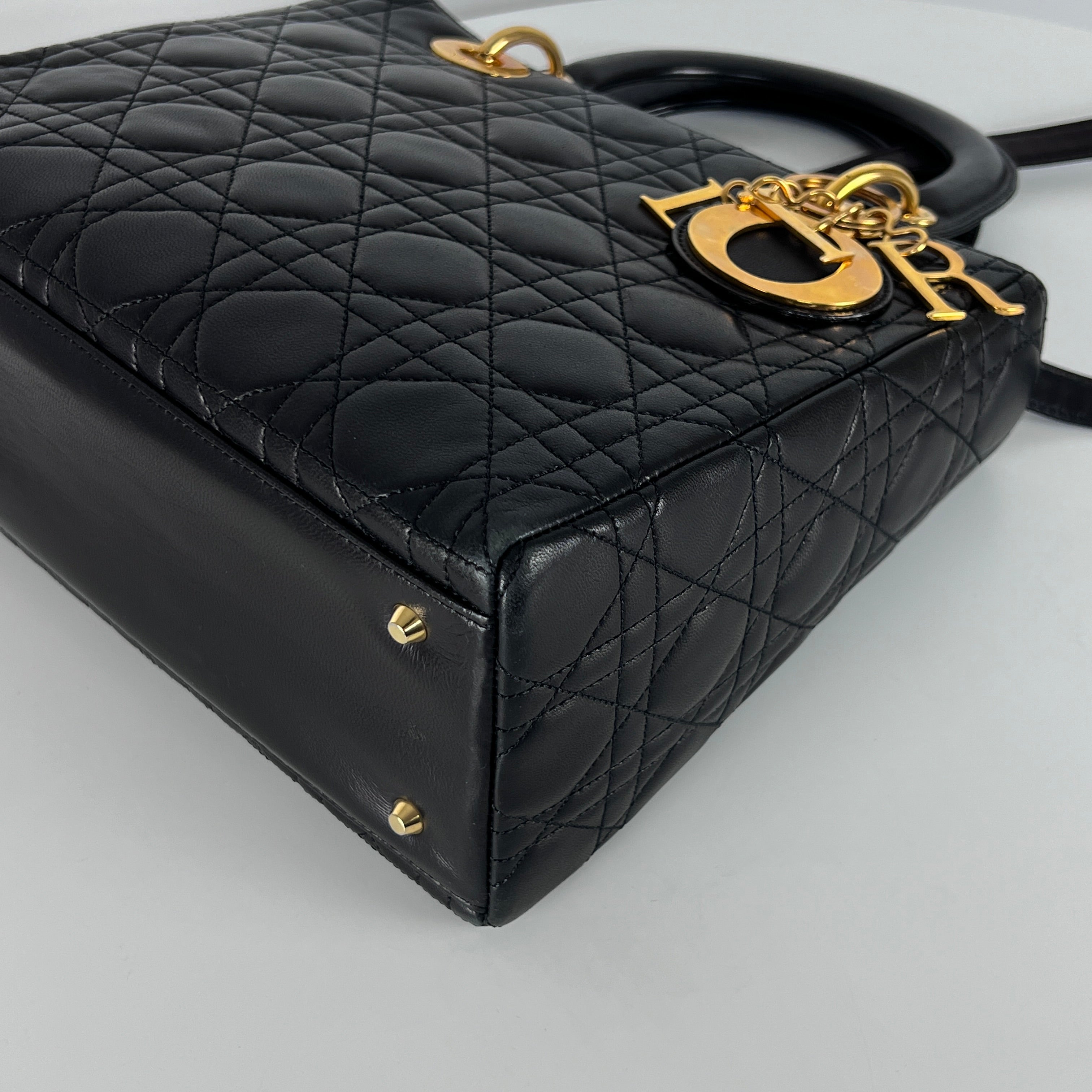 Sac à main DIOR Lady Dior cuir noir