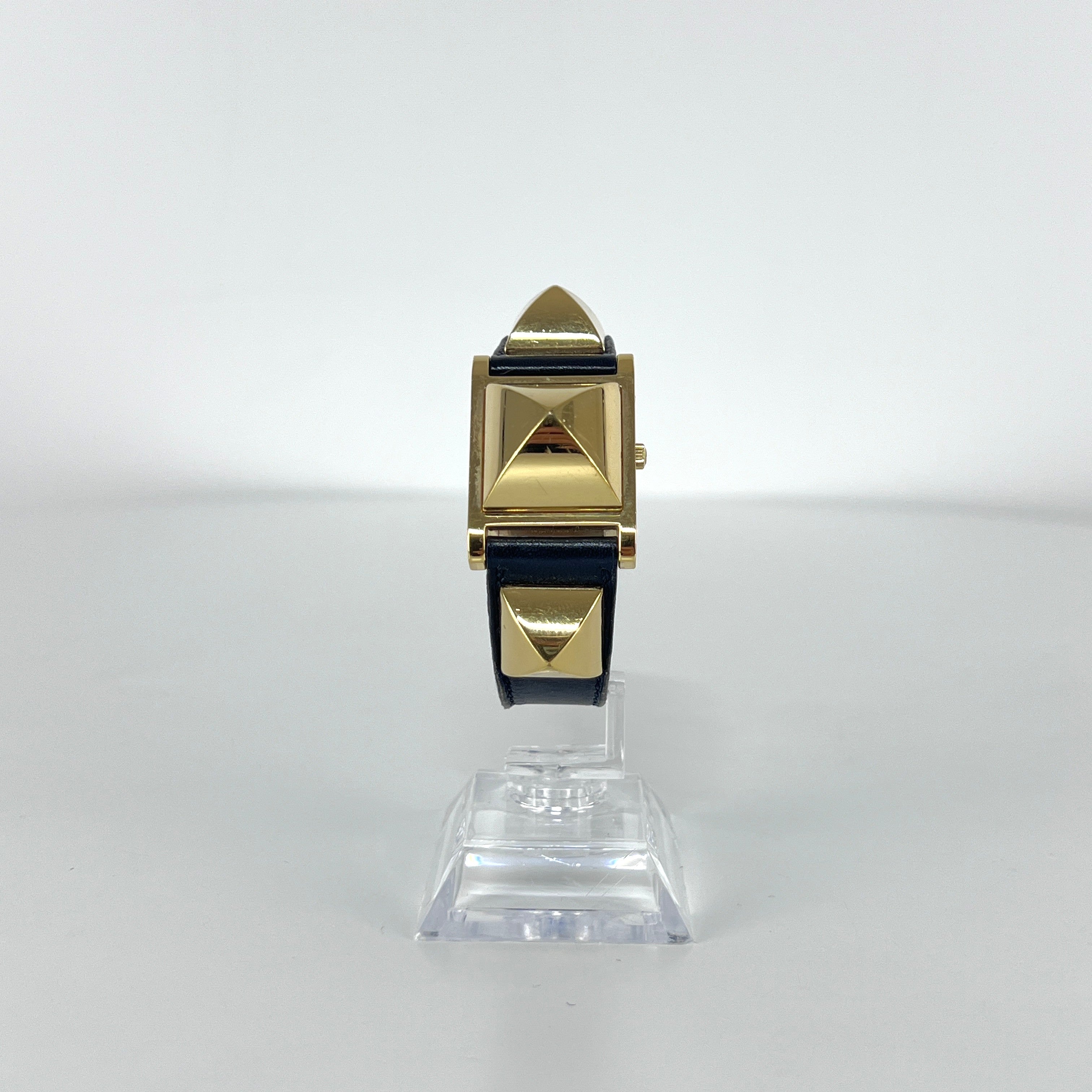 HERMÈS Medor gold-plated watch