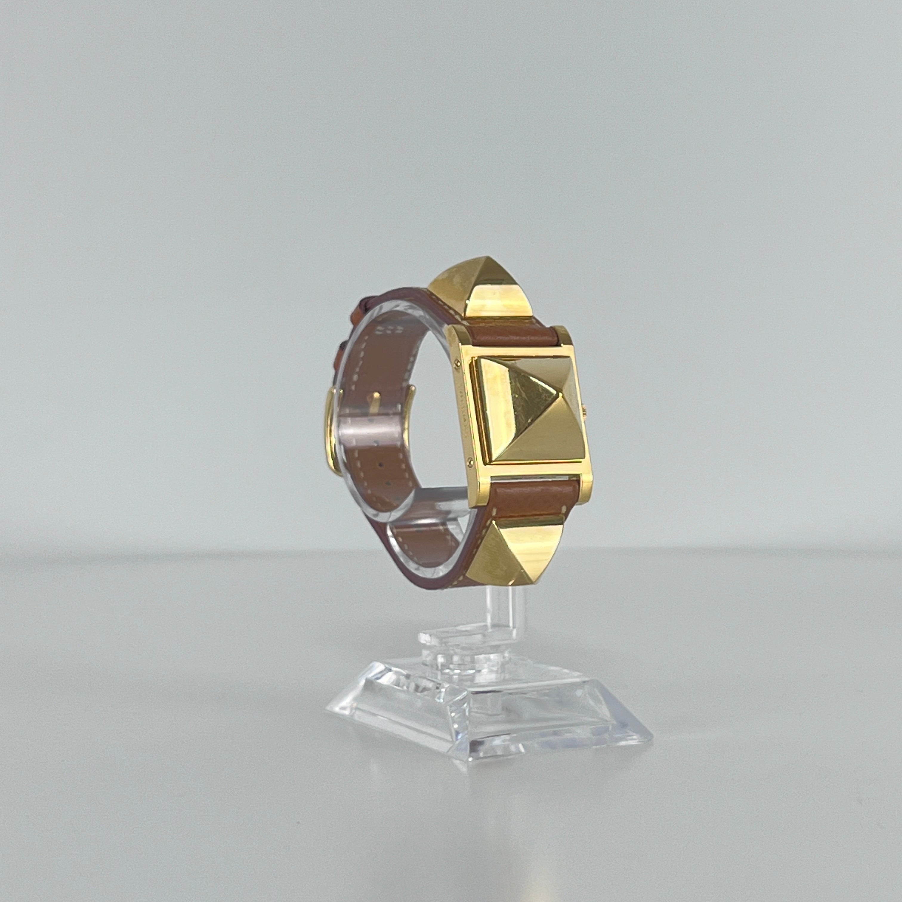 HERMÈS Medor gold-plated watch