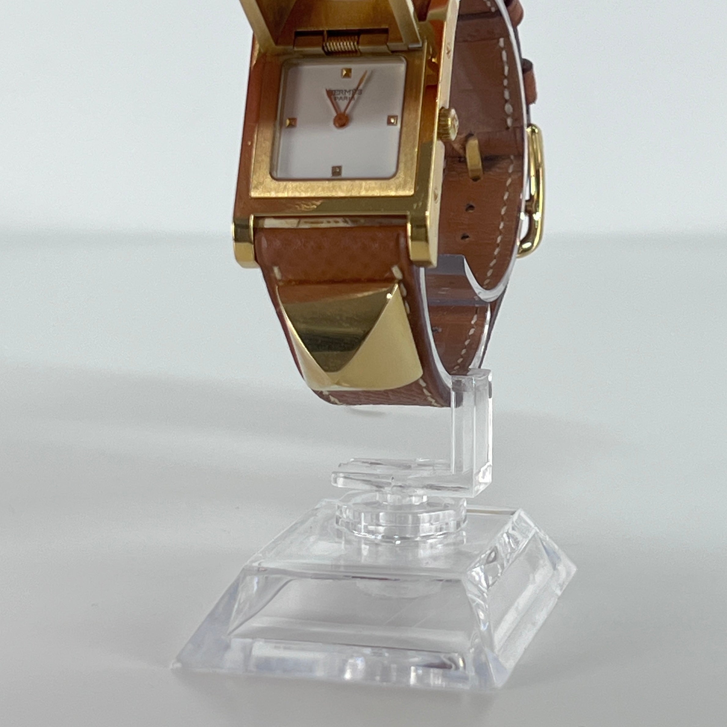 HERMÈS Medor gold-plated watch