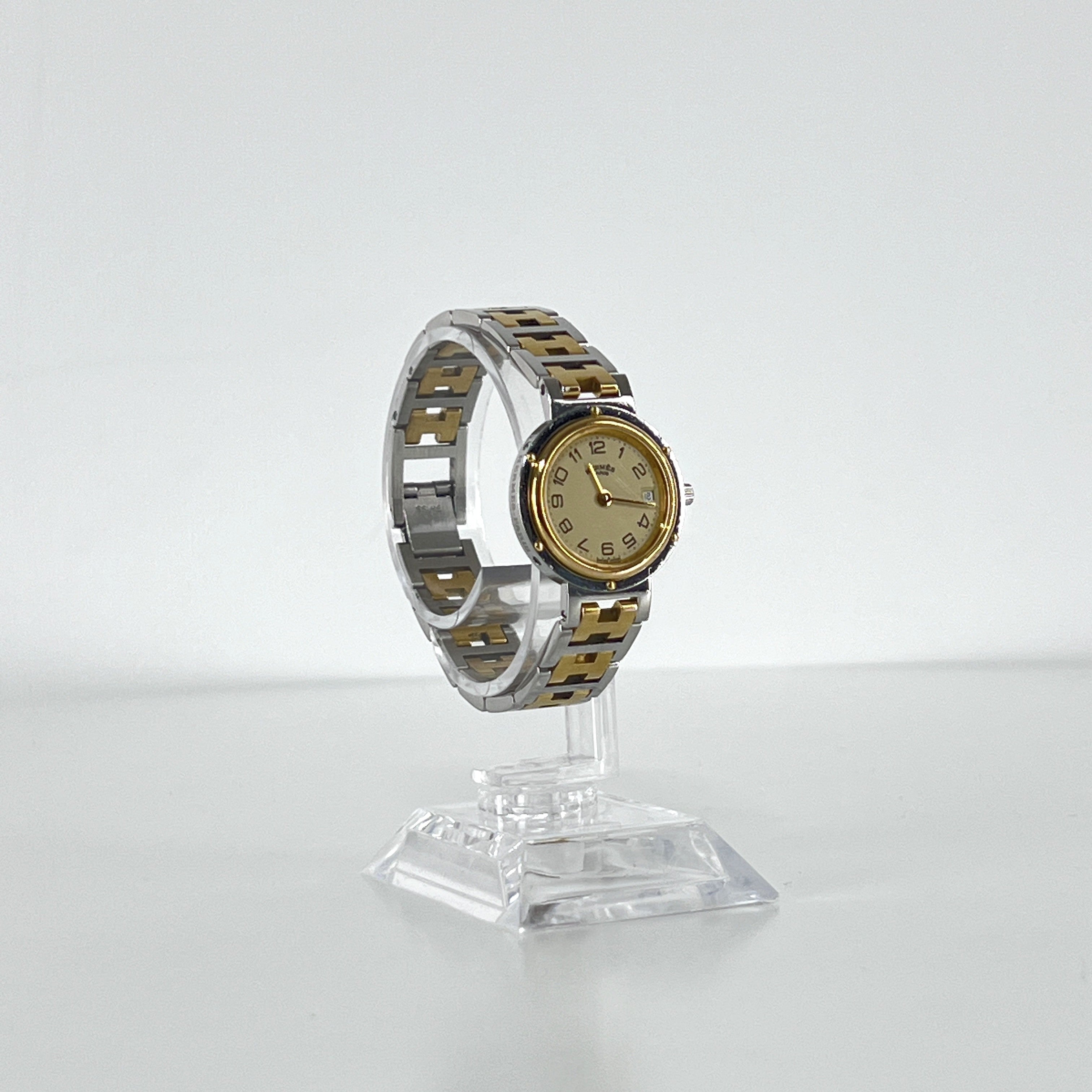 HERMÈS Clipper two-tone steel watch