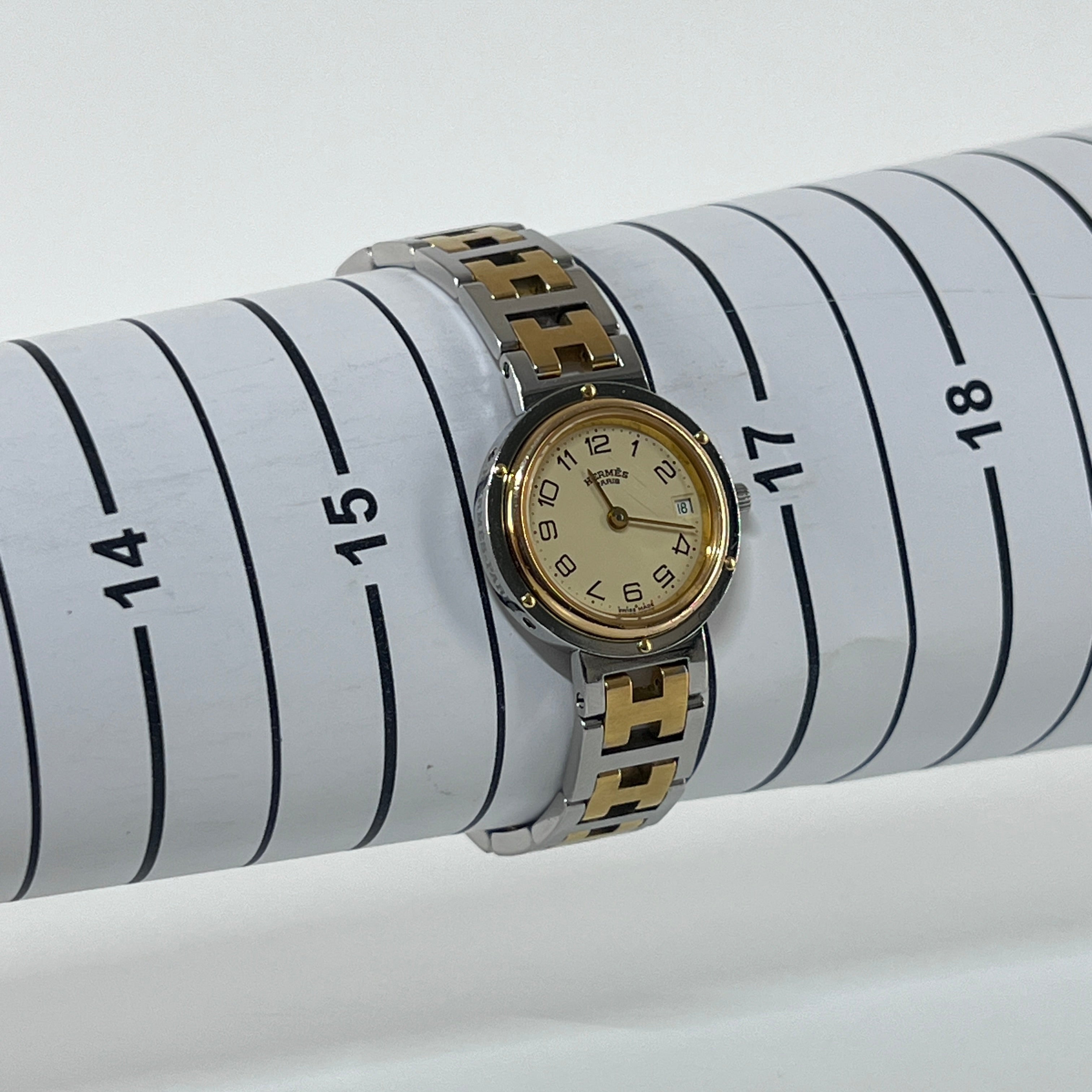 HERMÈS Clipper two-tone steel watch