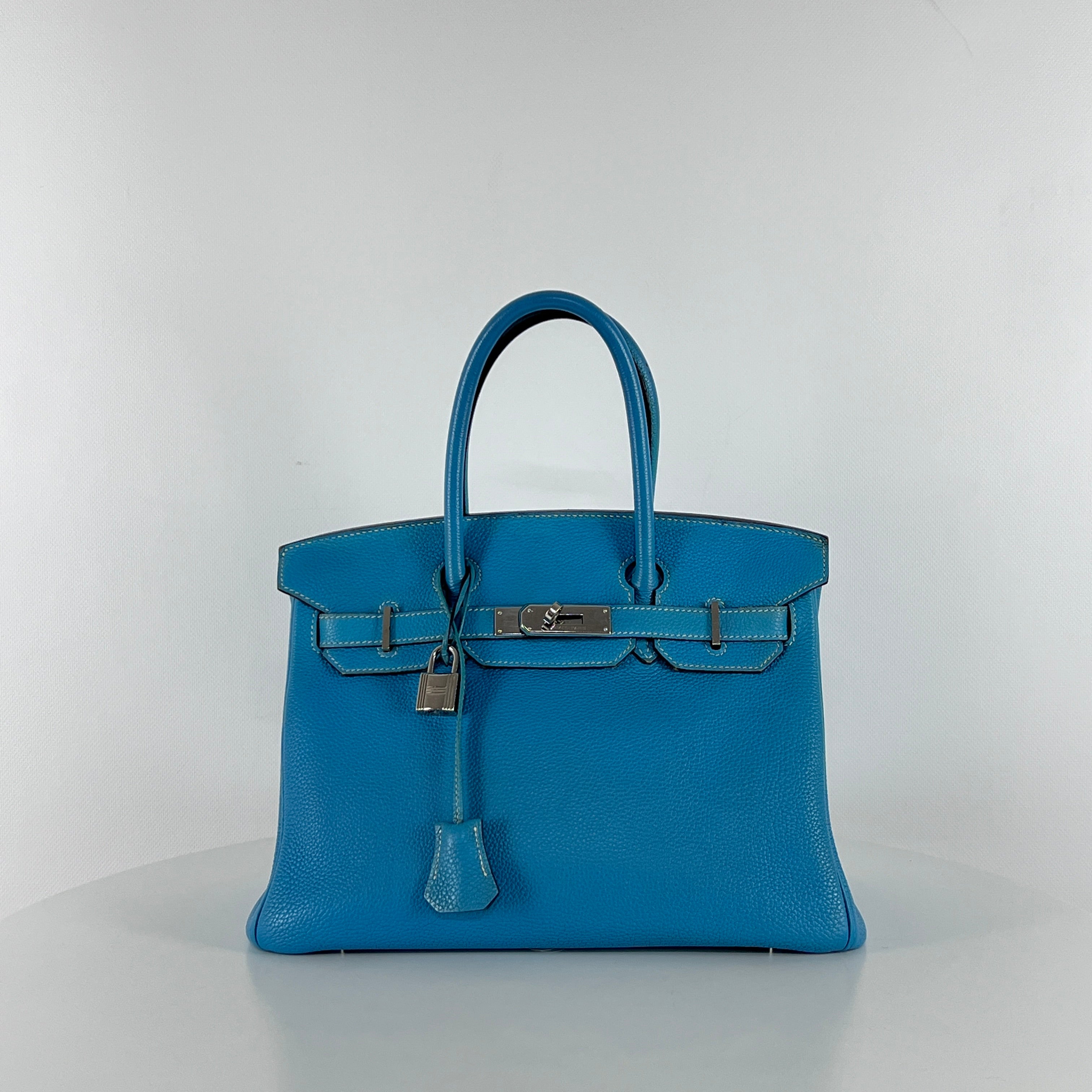 Sac à main HERMÈS Birkin 30 cuir bleu