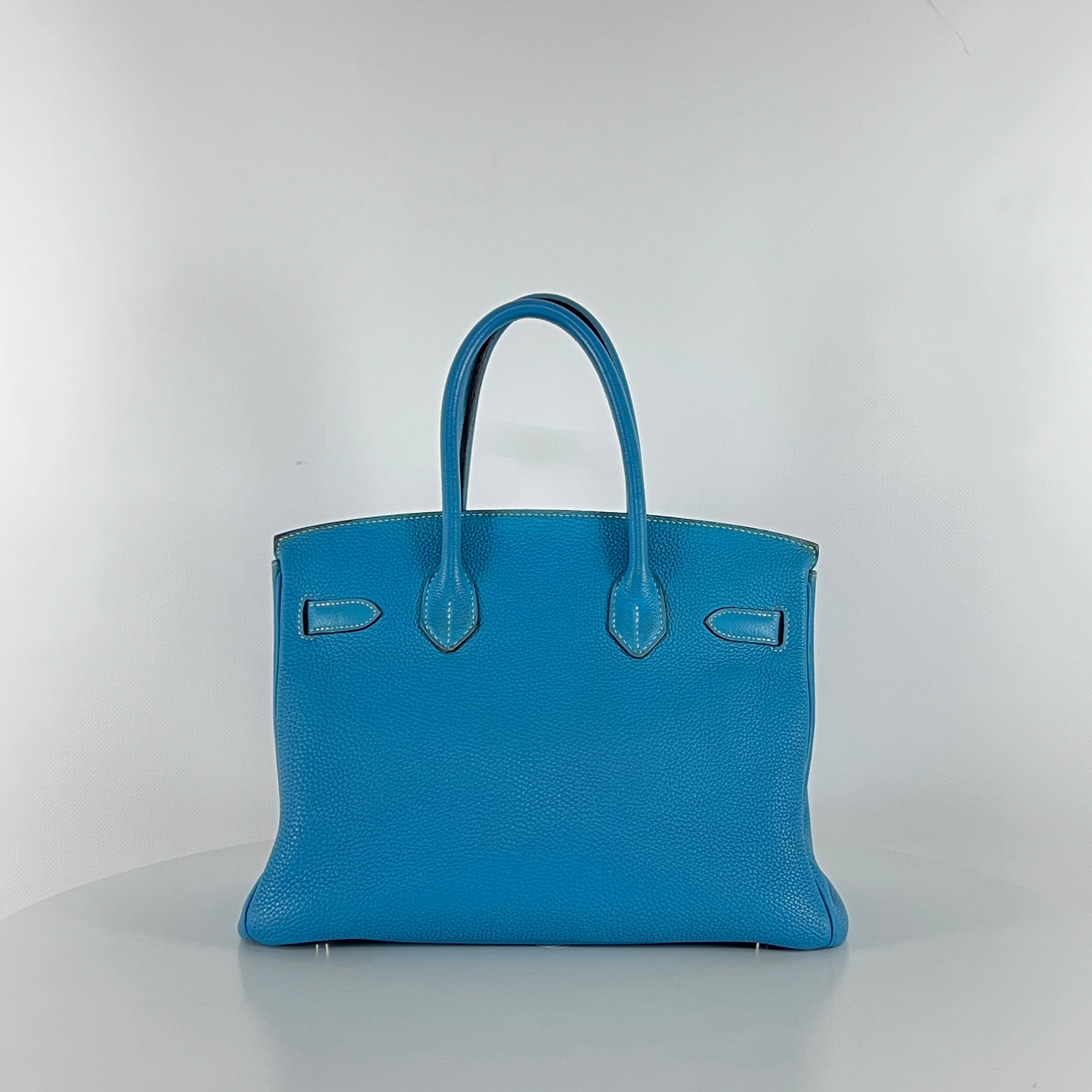 Sac à main HERMÈS Birkin 30 cuir bleu