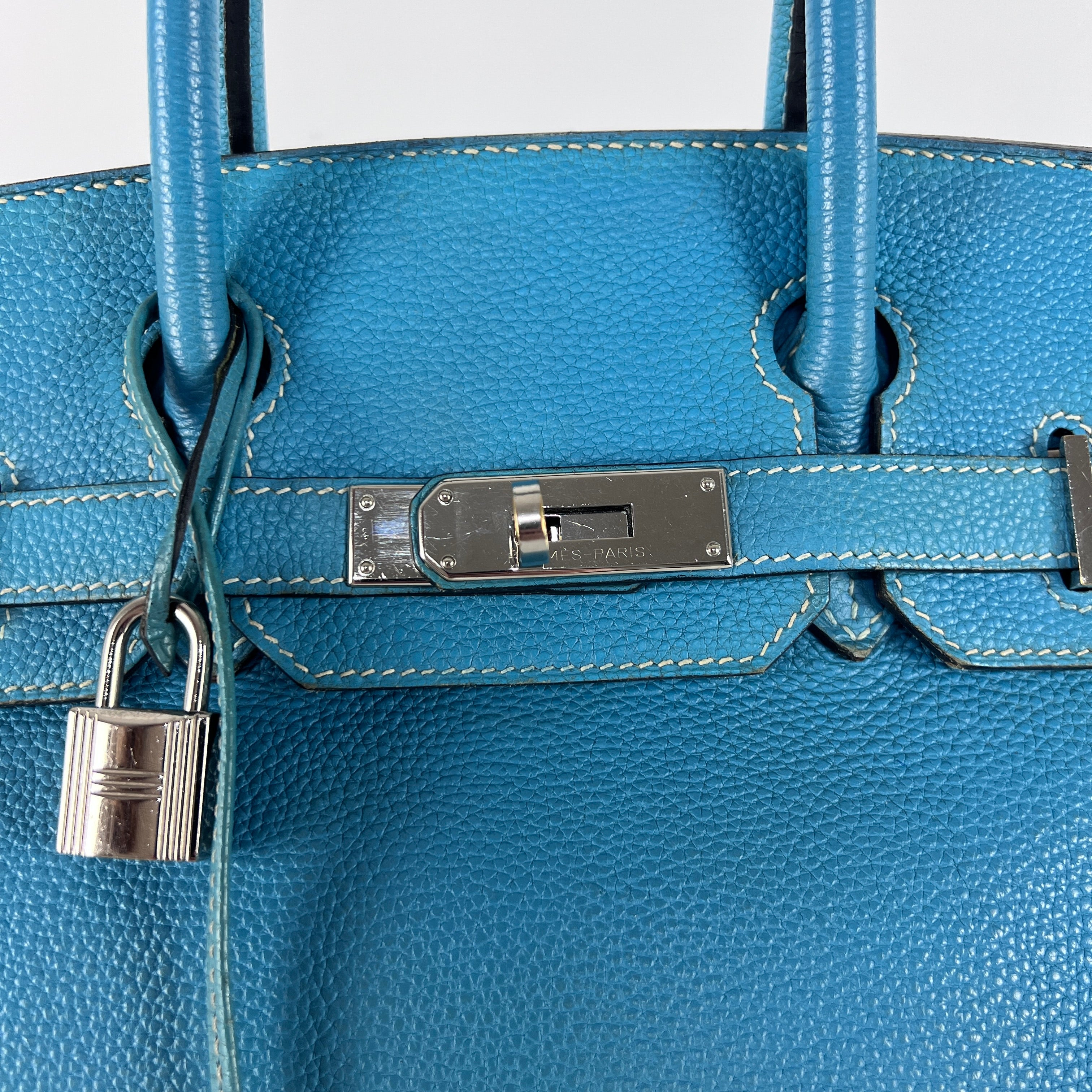 Sac à main HERMÈS Birkin 30 cuir bleu