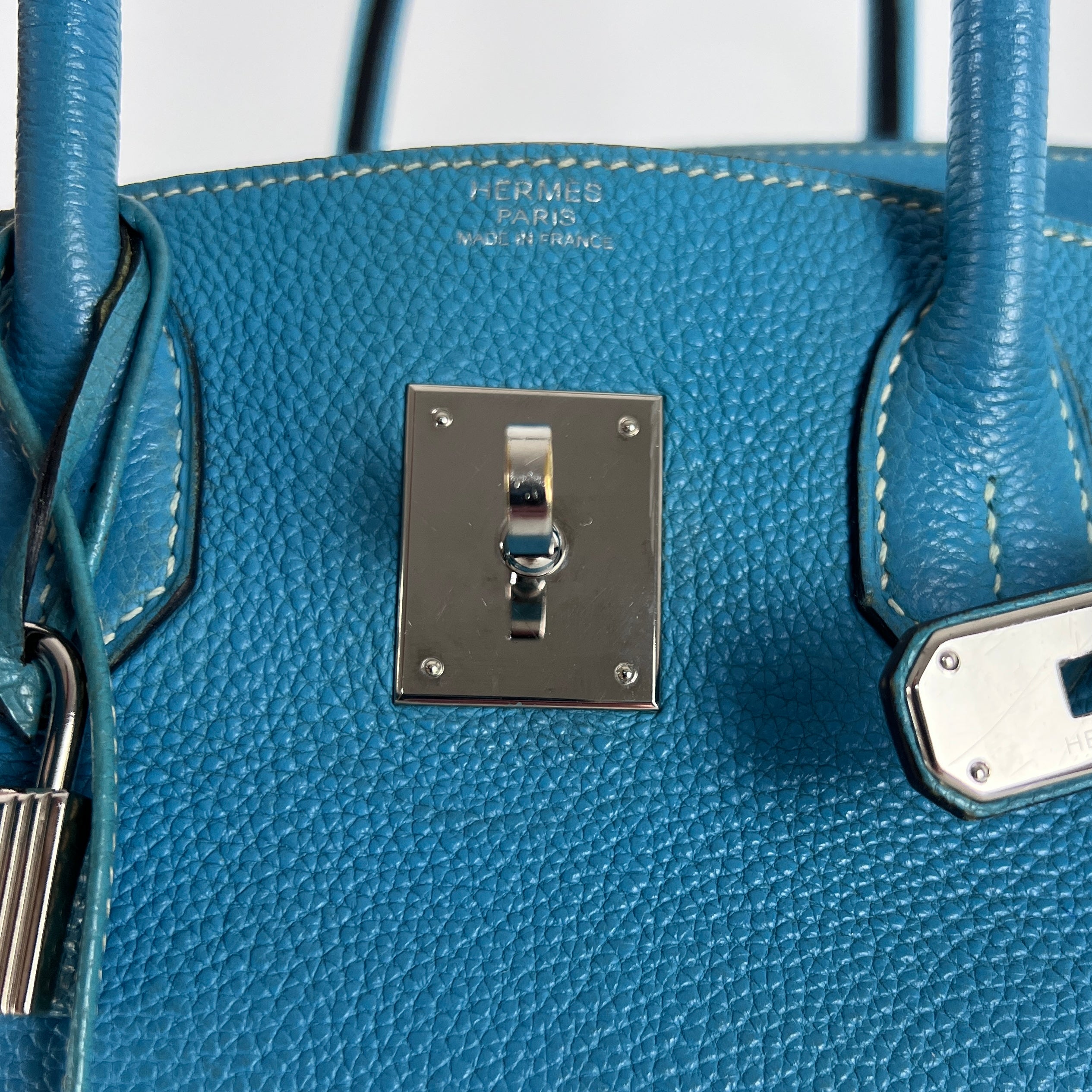 Sac à main HERMÈS Birkin 30 cuir bleu