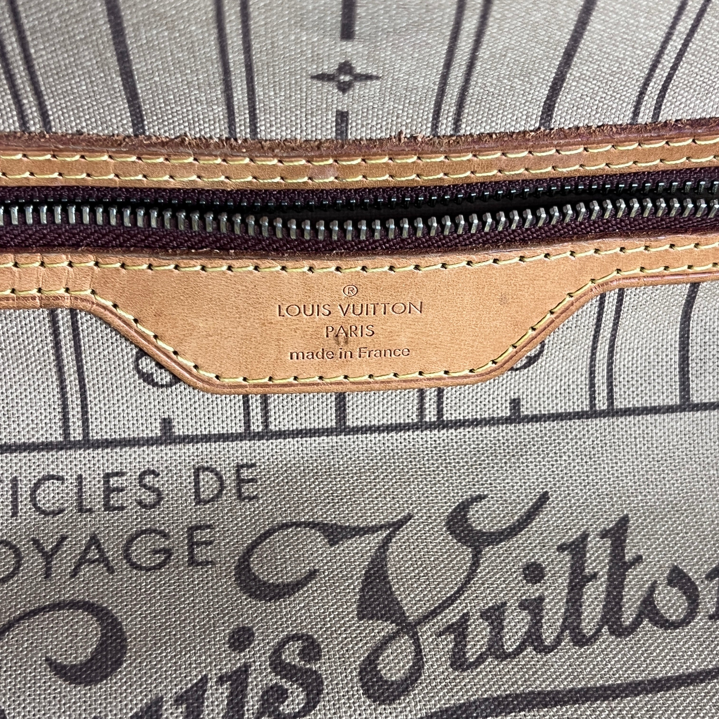 Sac à main LOUIS VUITTON Neverfull toile et cuir marron
