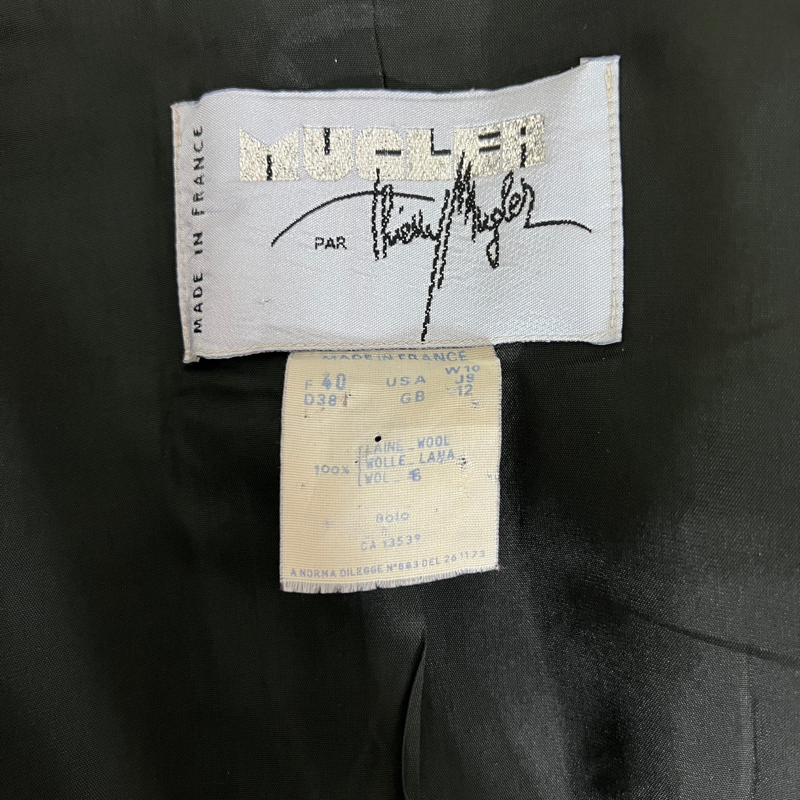 Veste MUGLER S Laine Noir