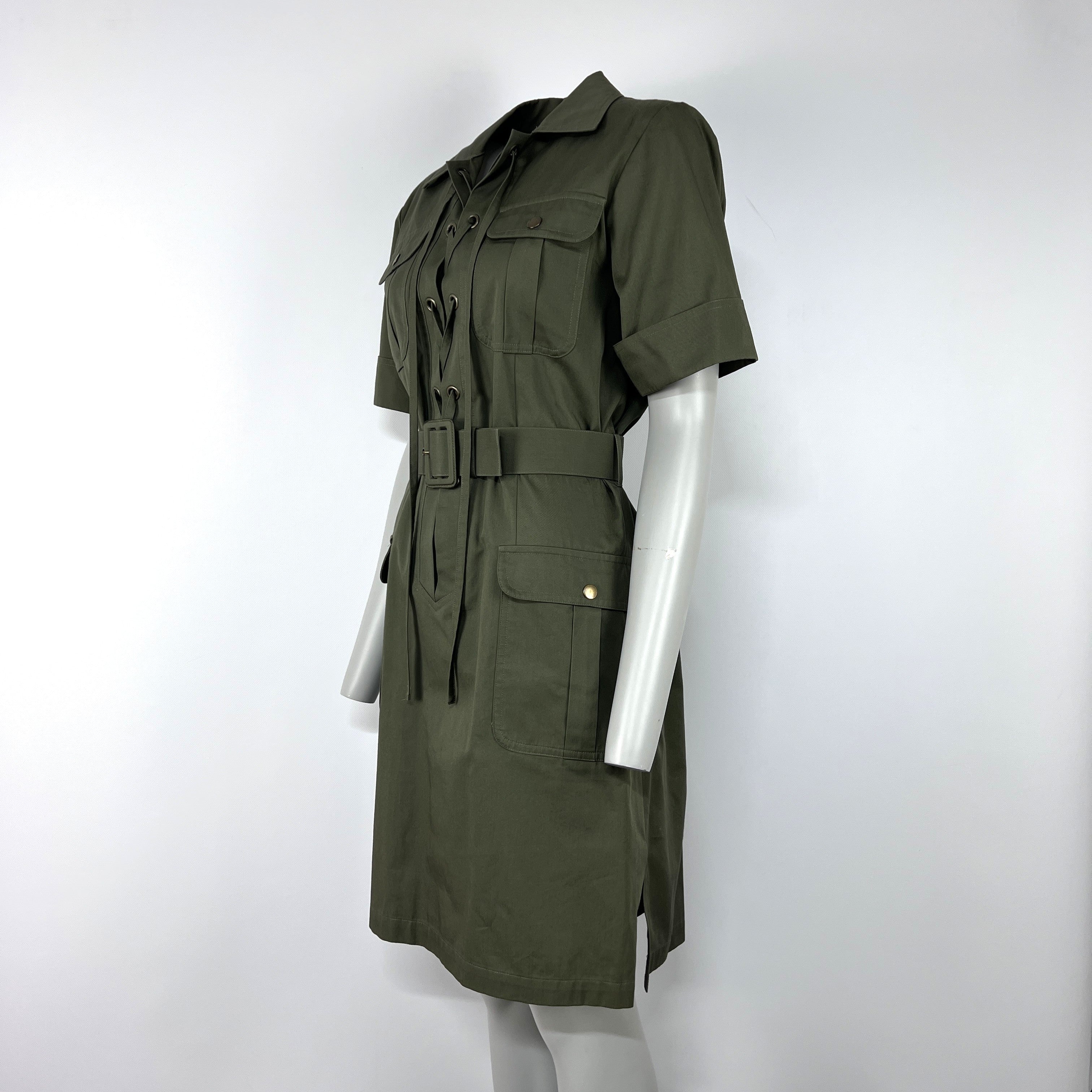 Robe SAINT LAURENT Saharienne XS Coton Vert