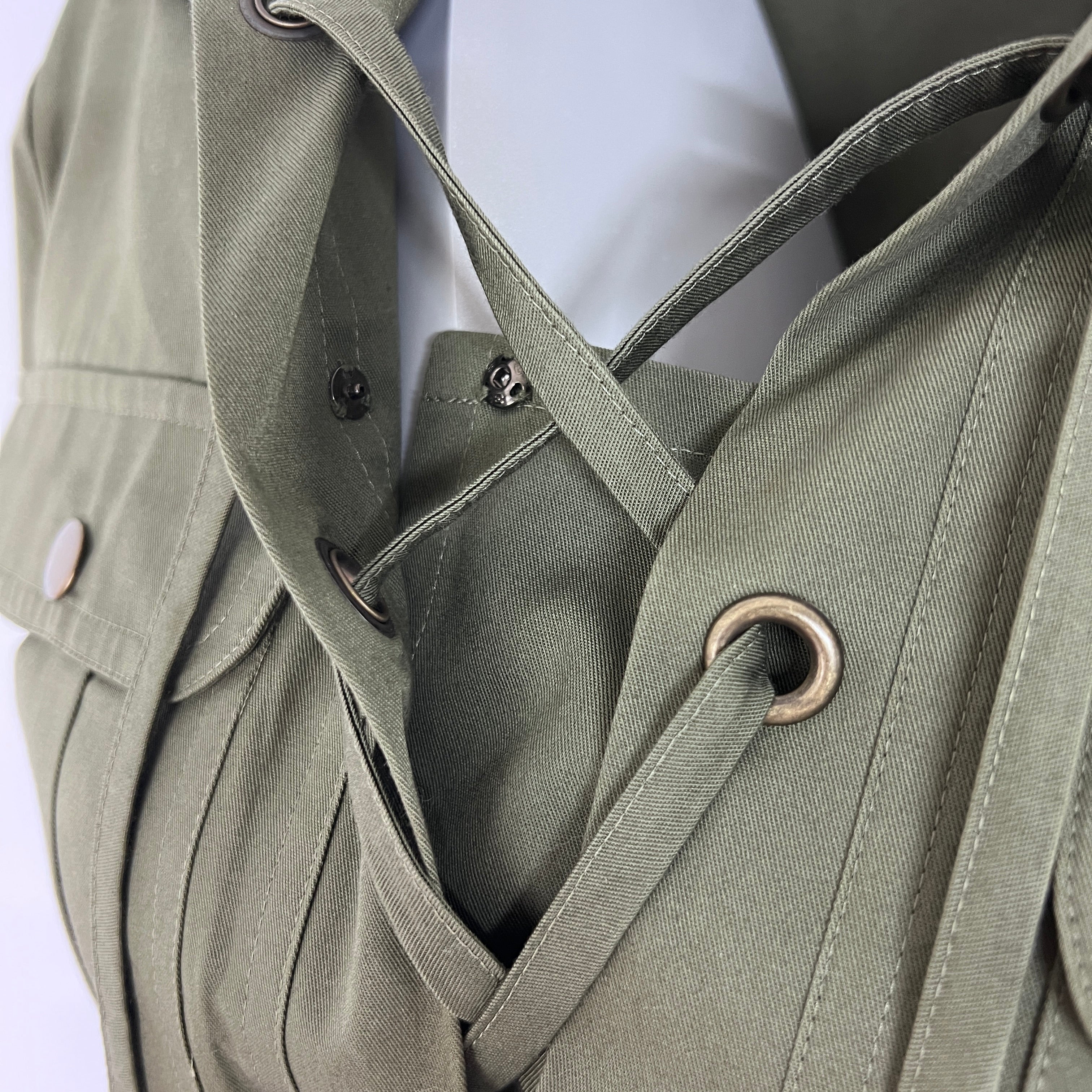 Robe SAINT LAURENT Saharienne XS Coton Vert