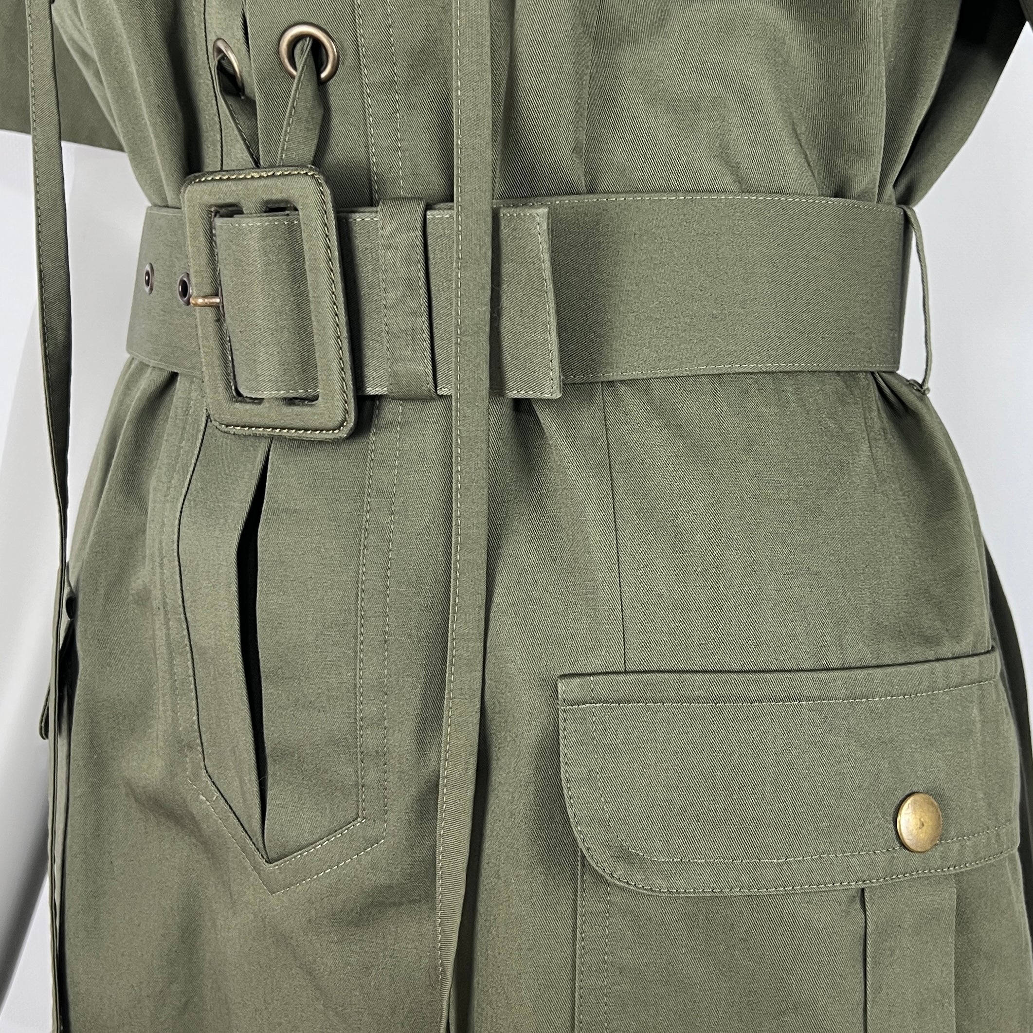 Robe SAINT LAURENT Saharienne XS Coton Vert