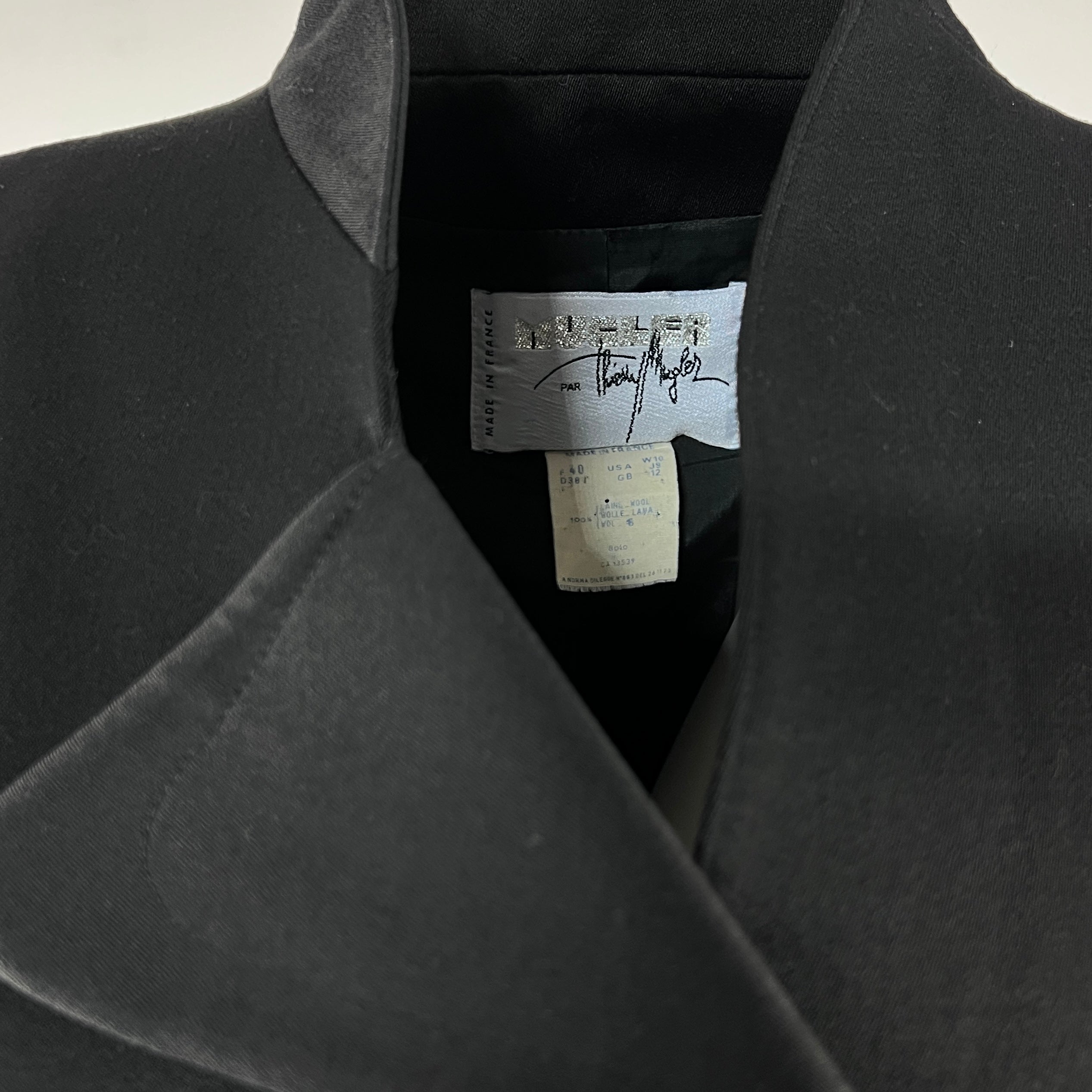 Veste MUGLER S Laine Noir