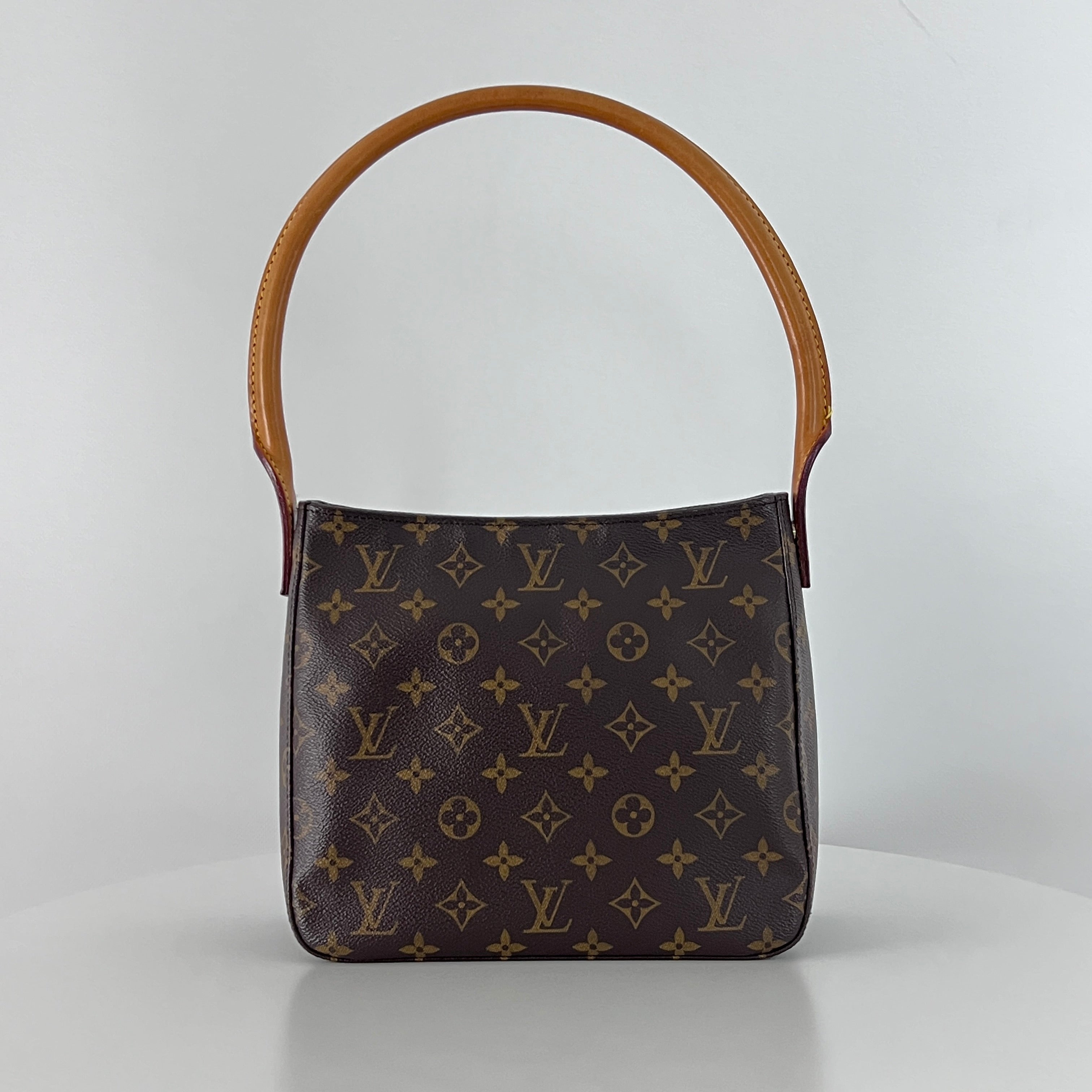 Sac à main LOUIS VUITTON Looping MM toile et cuir marron