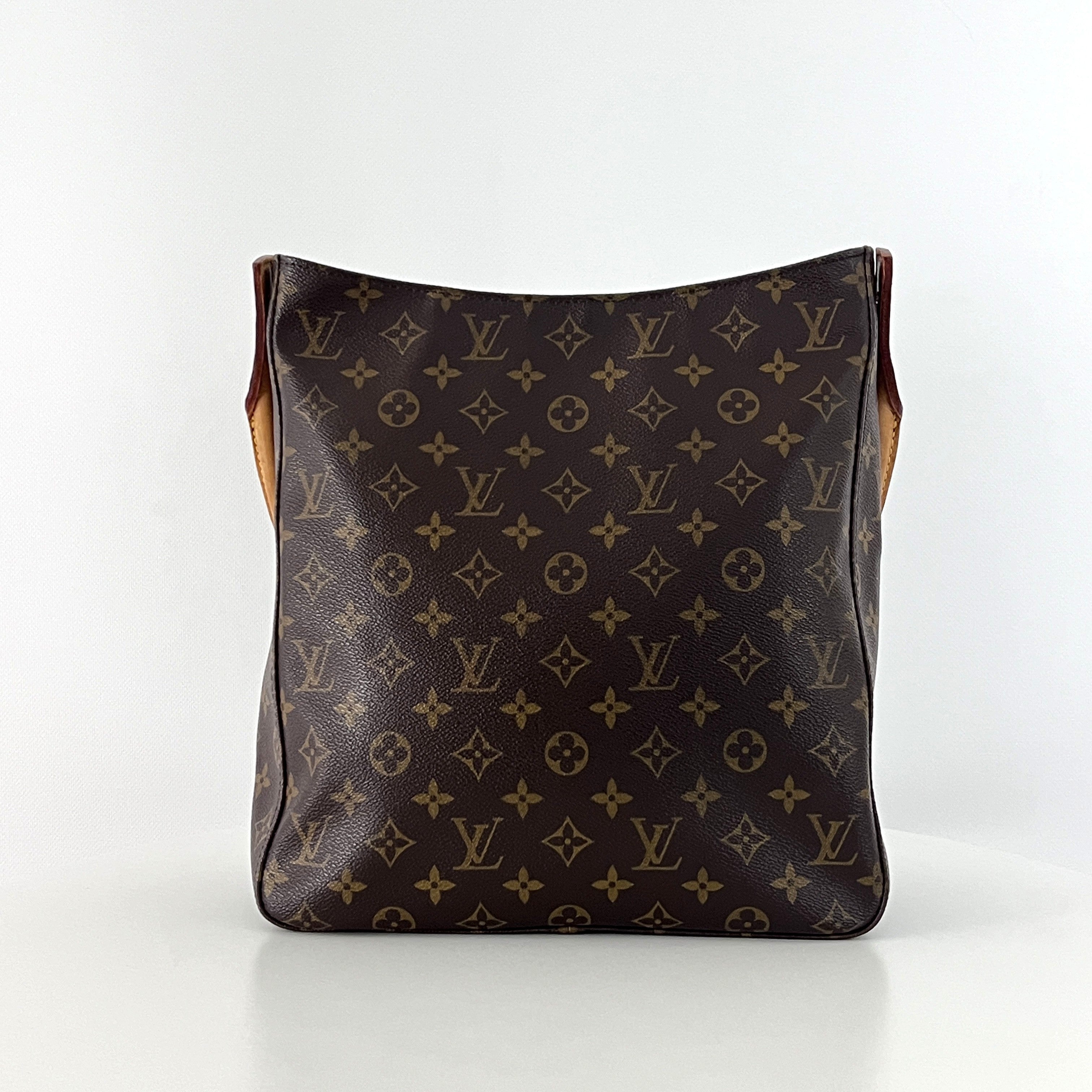Sac à main LOUIS VUITTON Looping GM toile et cuir marron