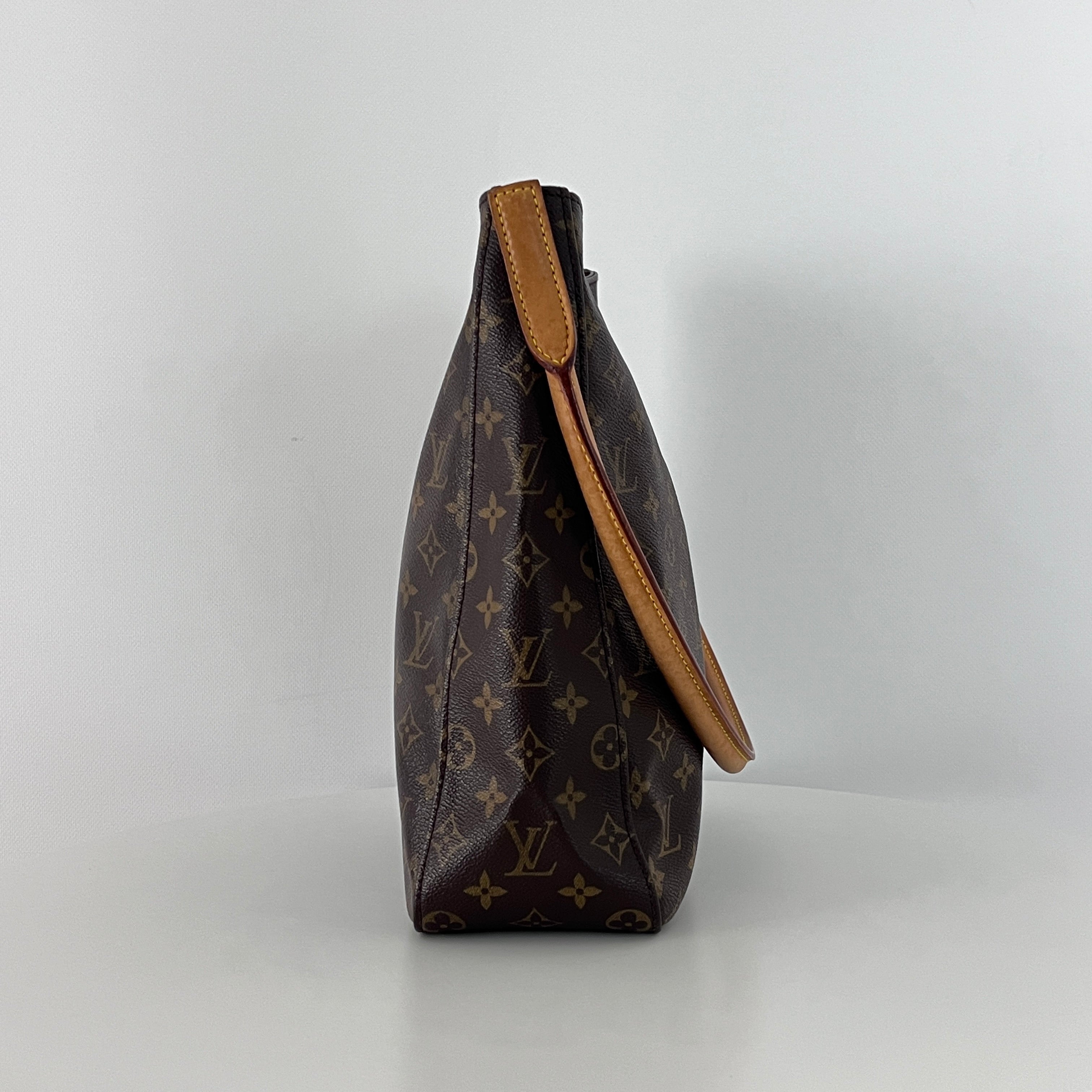 Sac à main LOUIS VUITTON Looping GM toile et cuir marron