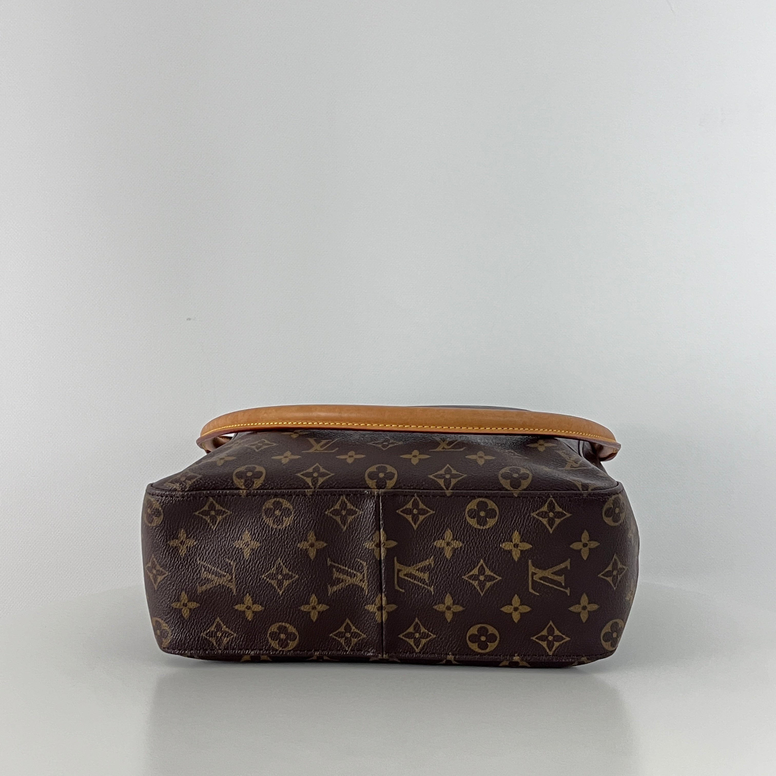 Sac à main LOUIS VUITTON Looping GM toile et cuir marron