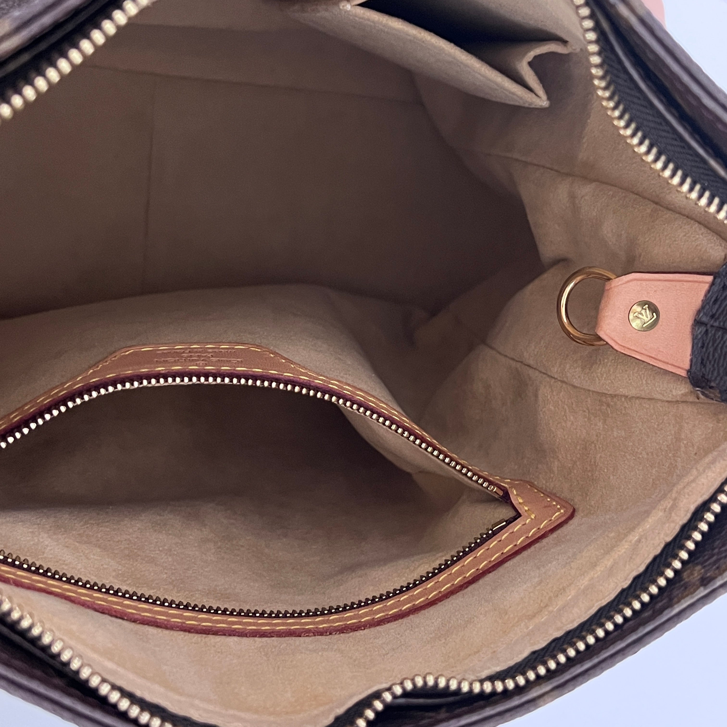 Sac à main LOUIS VUITTON Looping GM toile et cuir marron