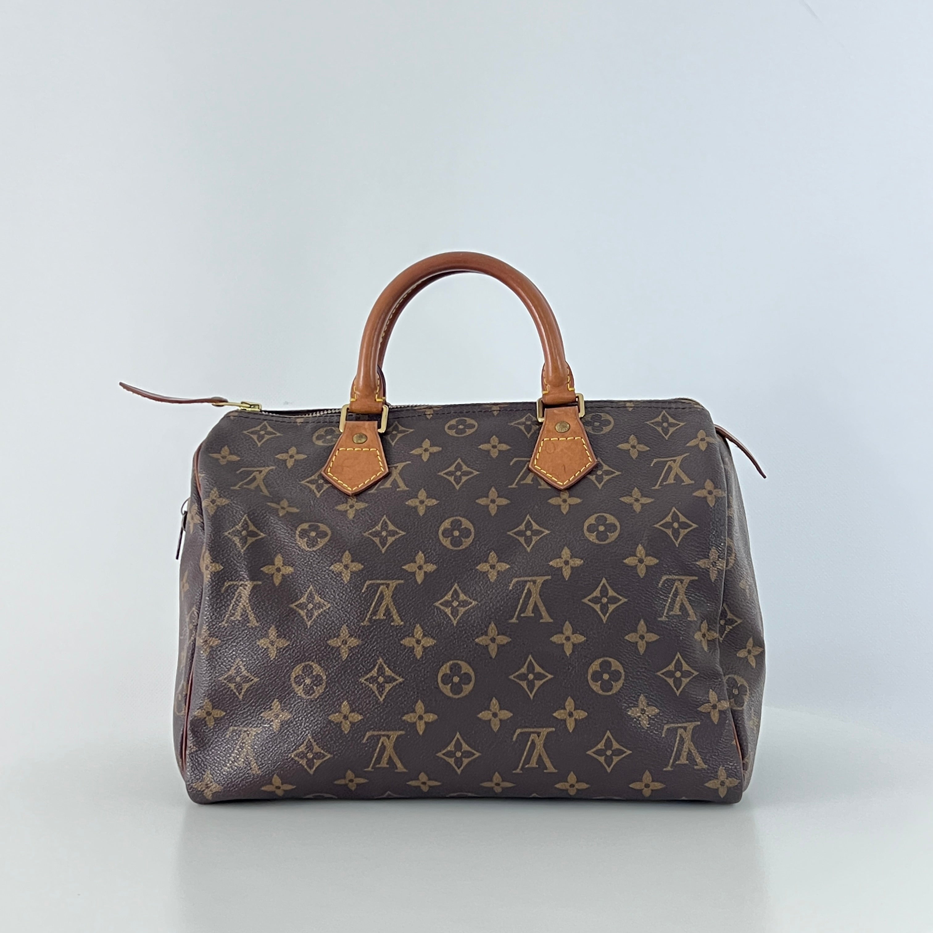 Sac à main LOUIS VUITTON Speedy 30 toile et cuir marron