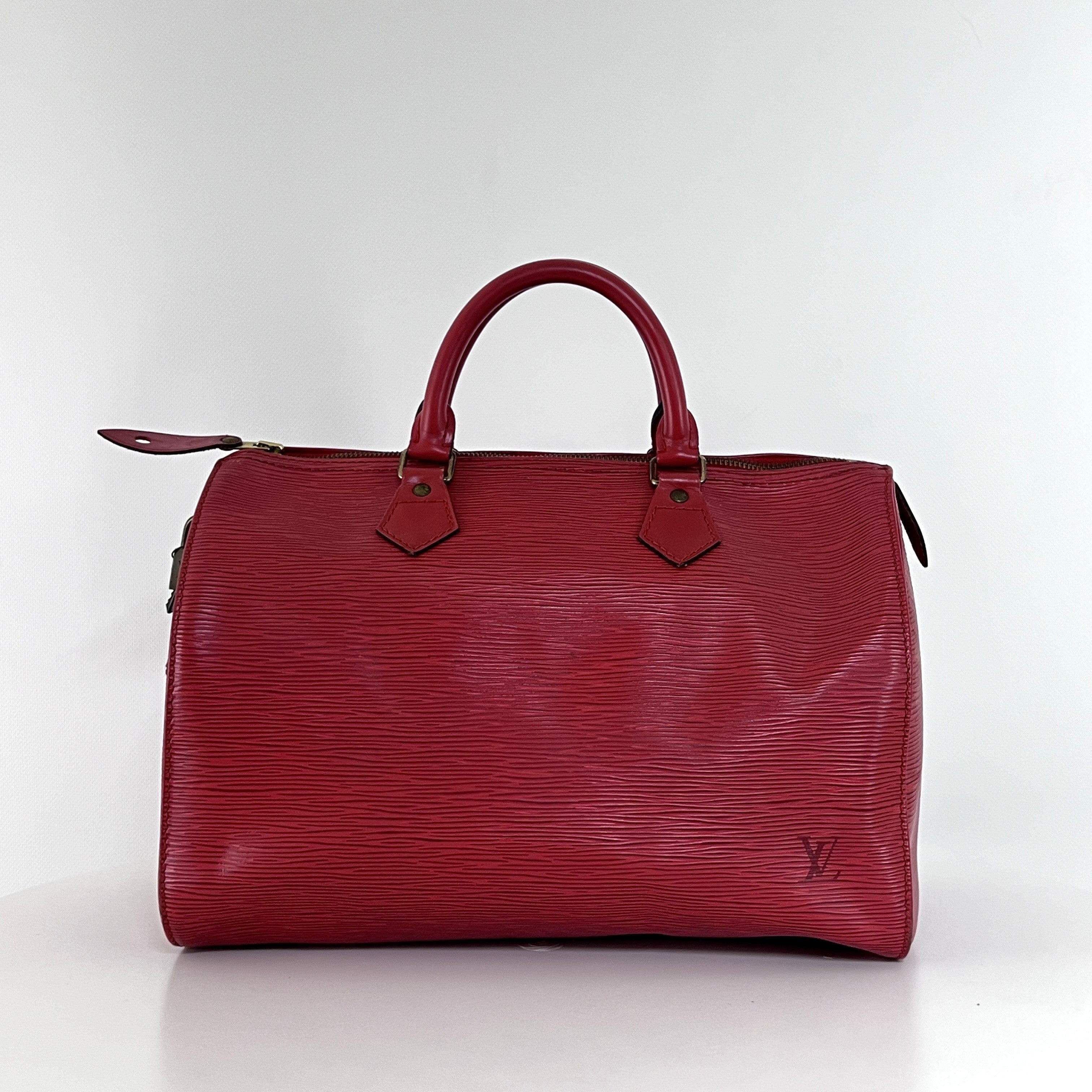 Sac à main LOUIS VUITTON Speedy 30 cuir rouge