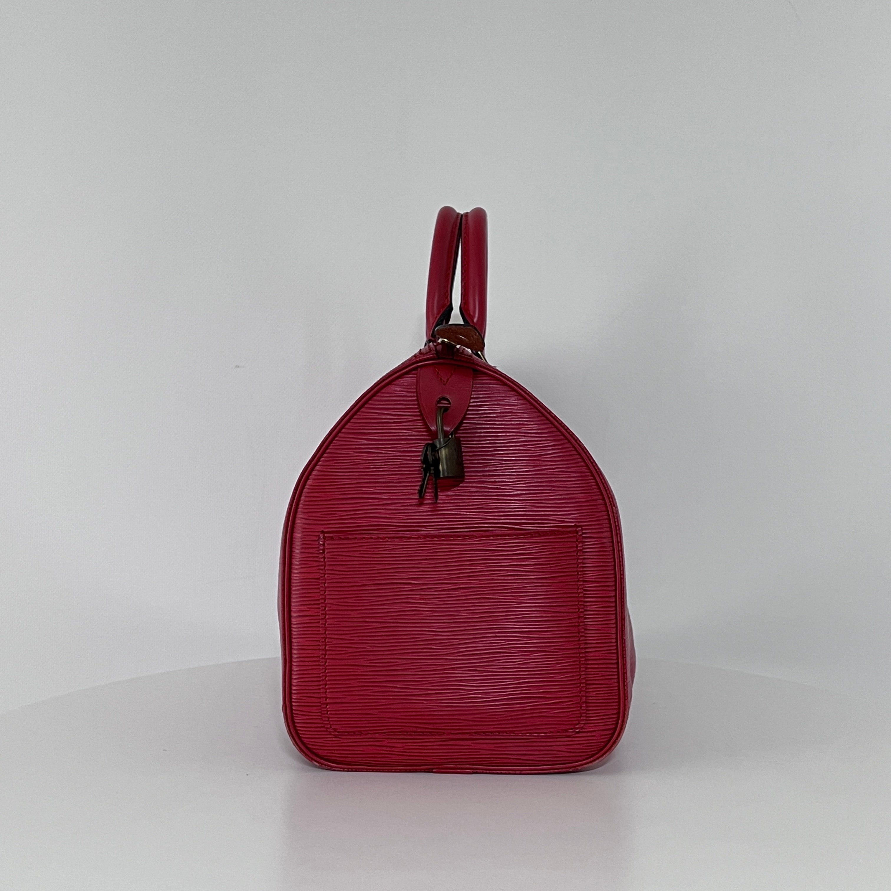 Sac à main LOUIS VUITTON Speedy 30 cuir rouge