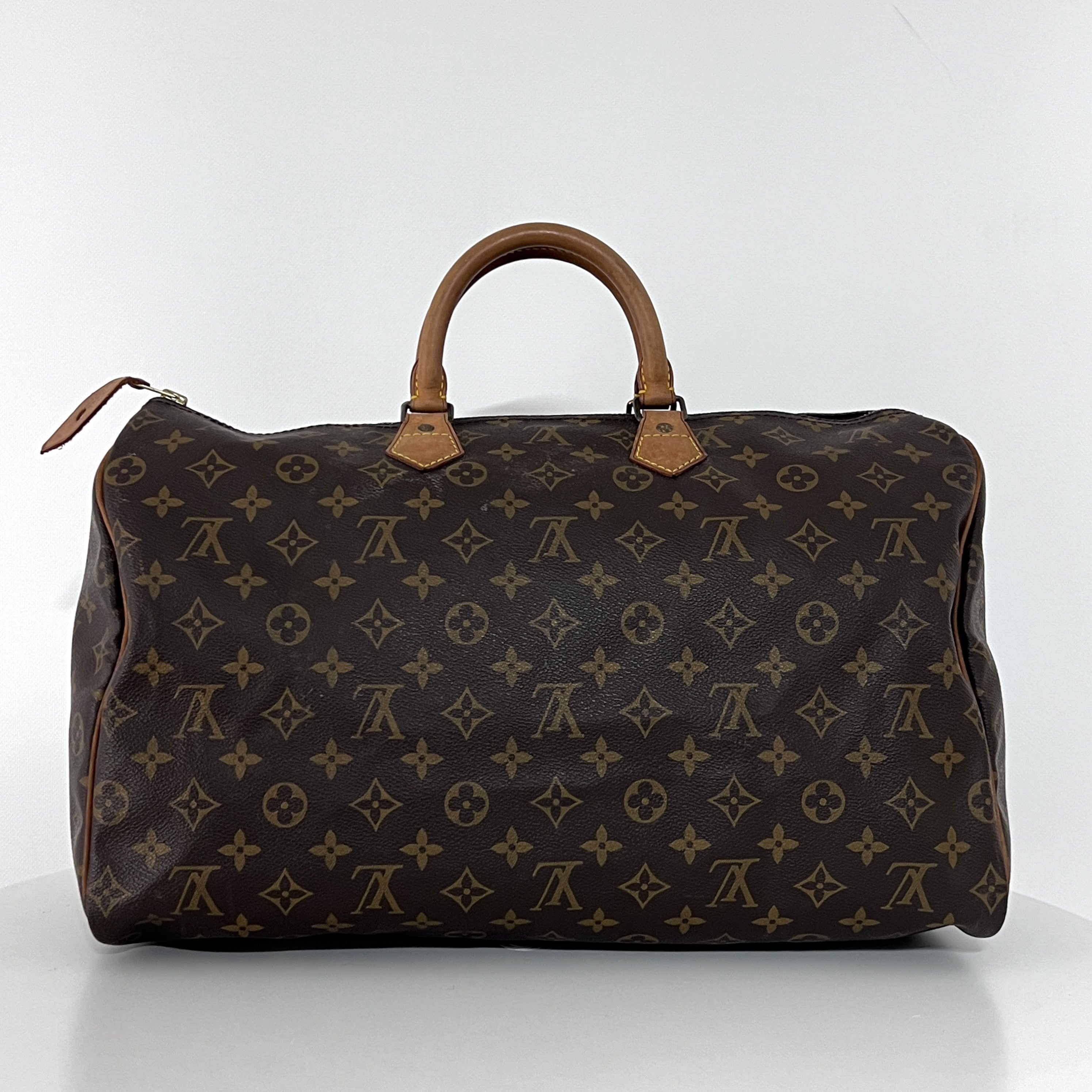 Sac à main LOUIS VUITTON Speedy 40 toile et cuir marron