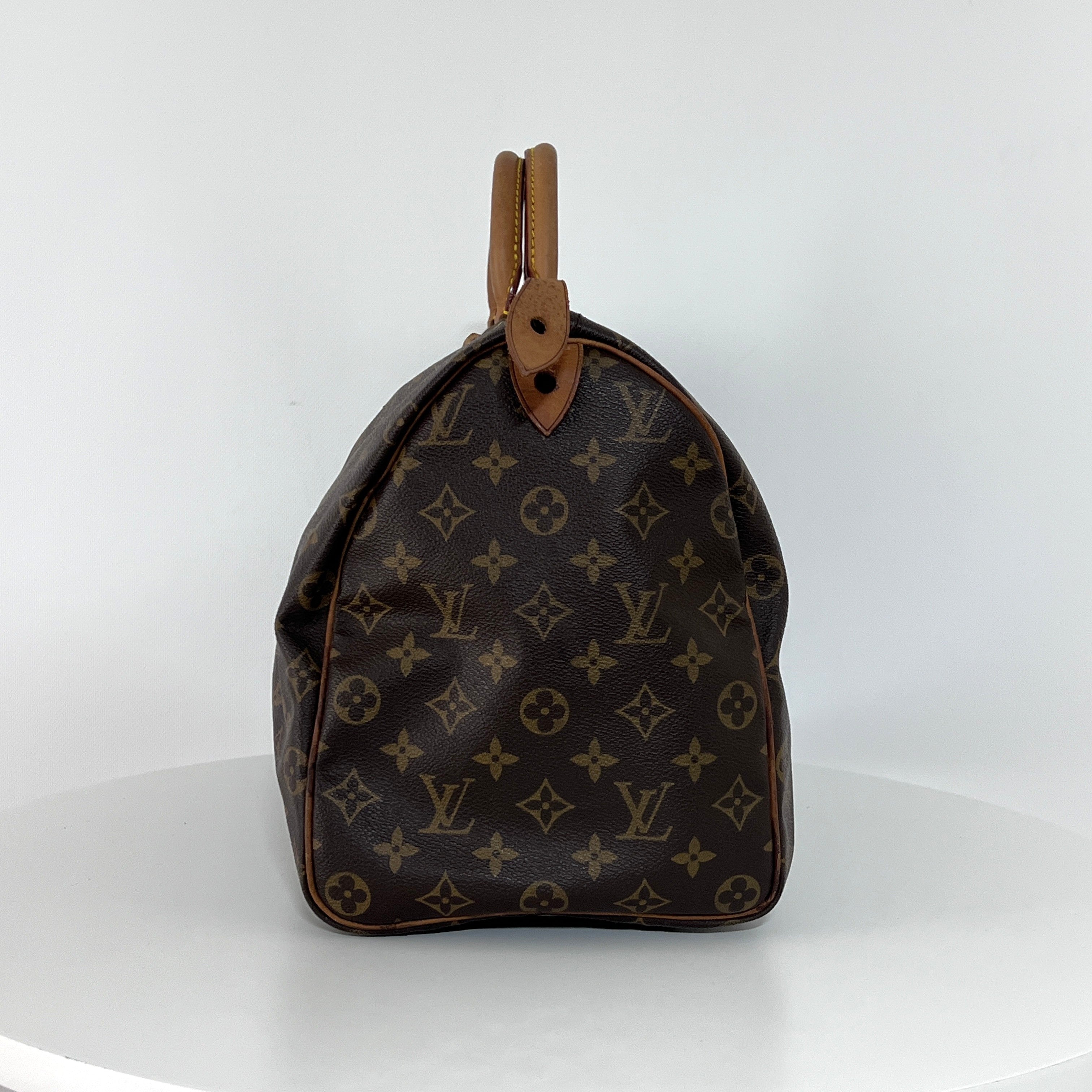 Sac à main LOUIS VUITTON Speedy 40 toile et cuir marron