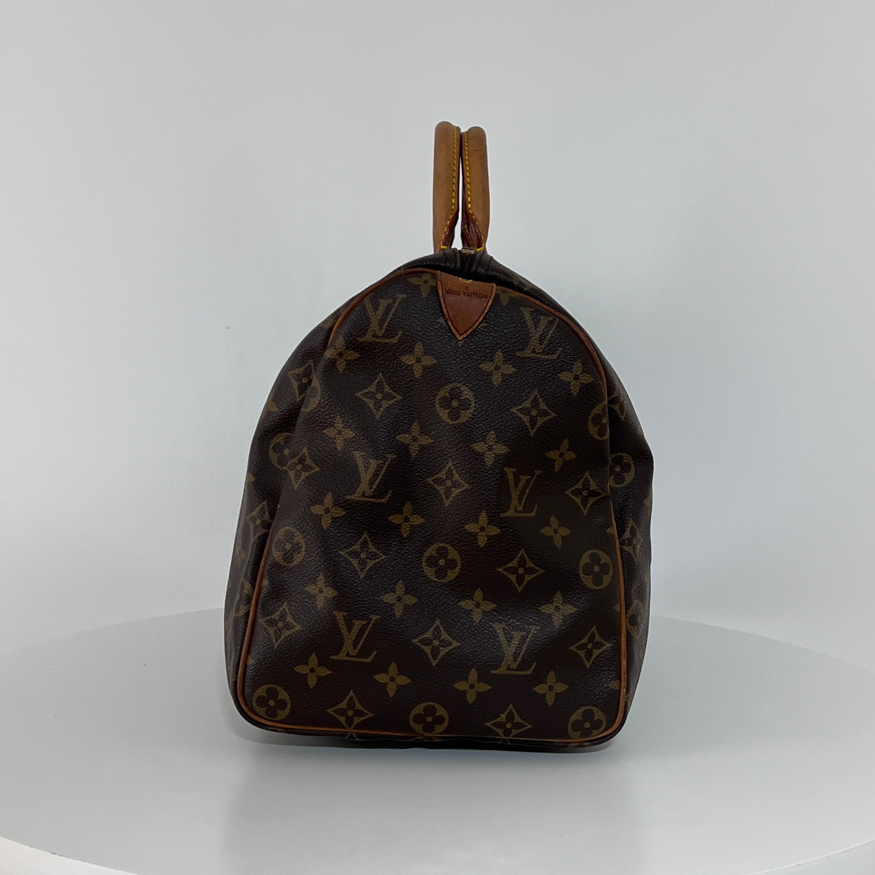 Sac à main LOUIS VUITTON Speedy 40 toile et cuir marron