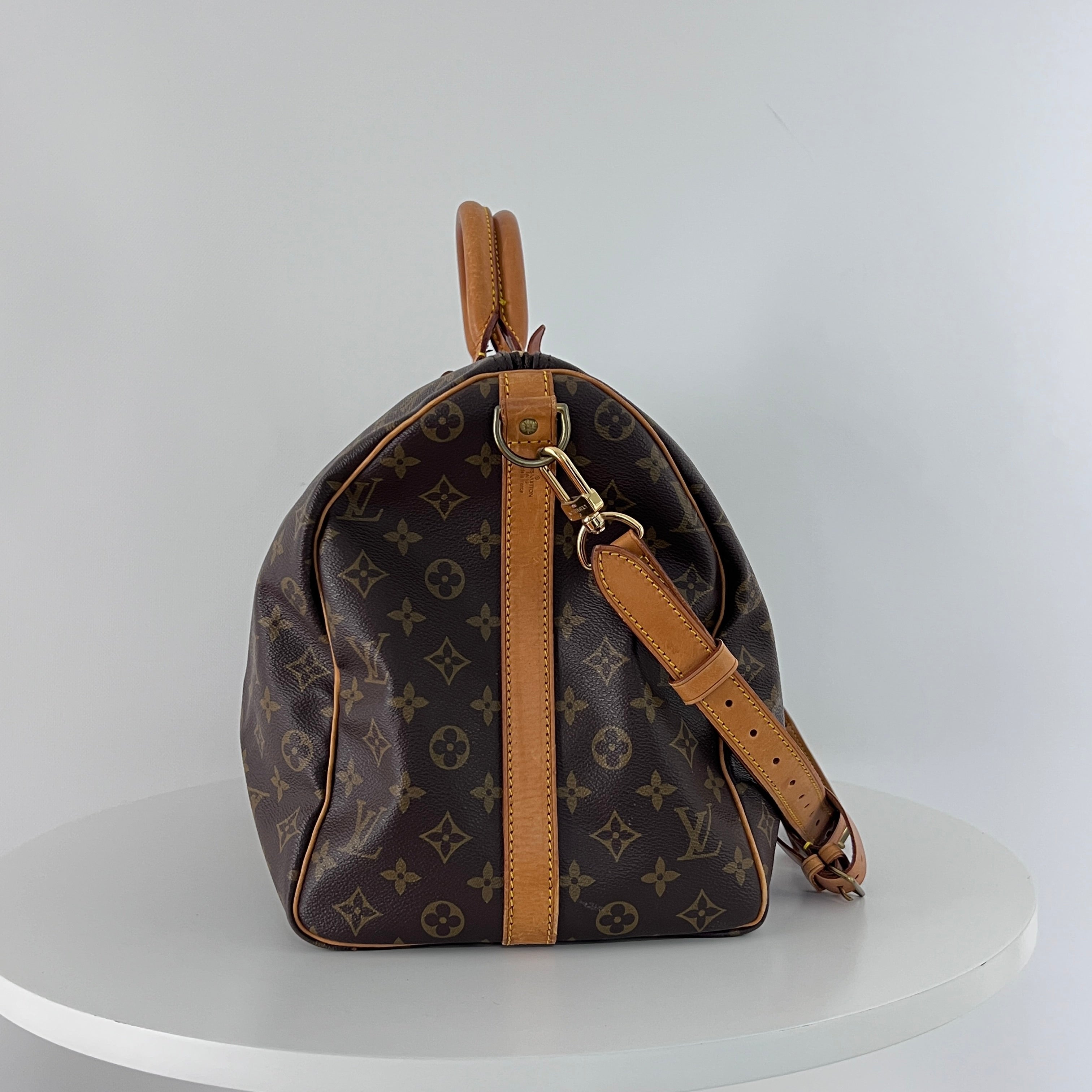Sac à main LOUIS VUITTON Keepall 50 toile et cuir marron