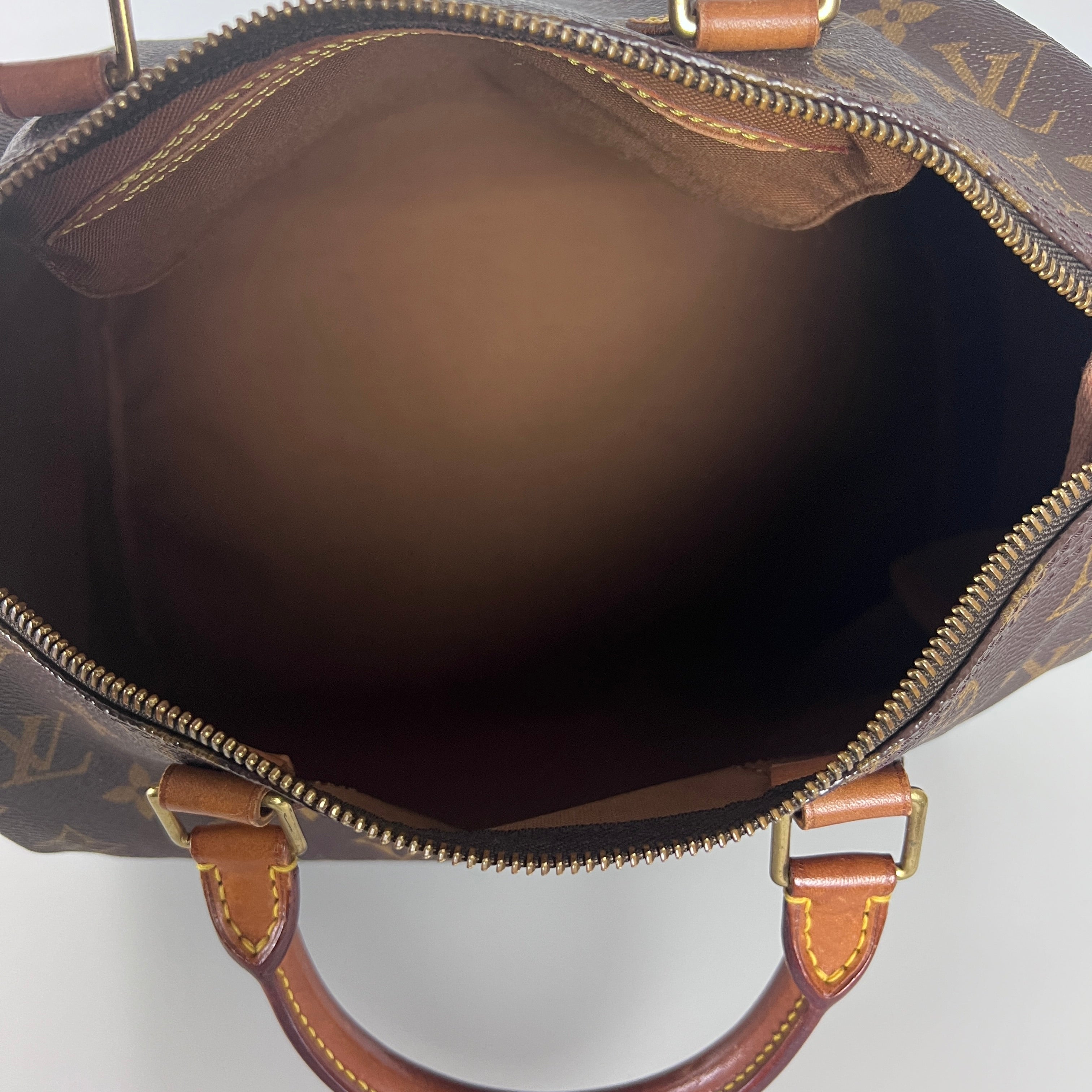 Sac à main LOUIS VUITTON Speedy 30 toile et cuir marron