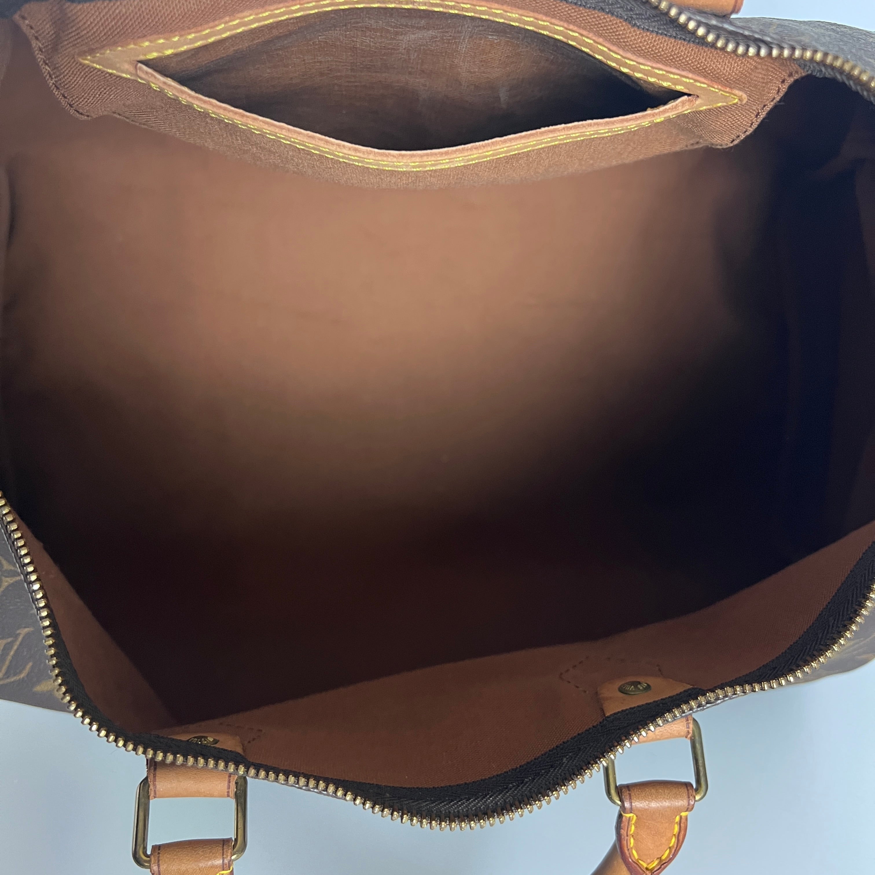 Sac à main LOUIS VUITTON Speedy 40 toile et cuir marron