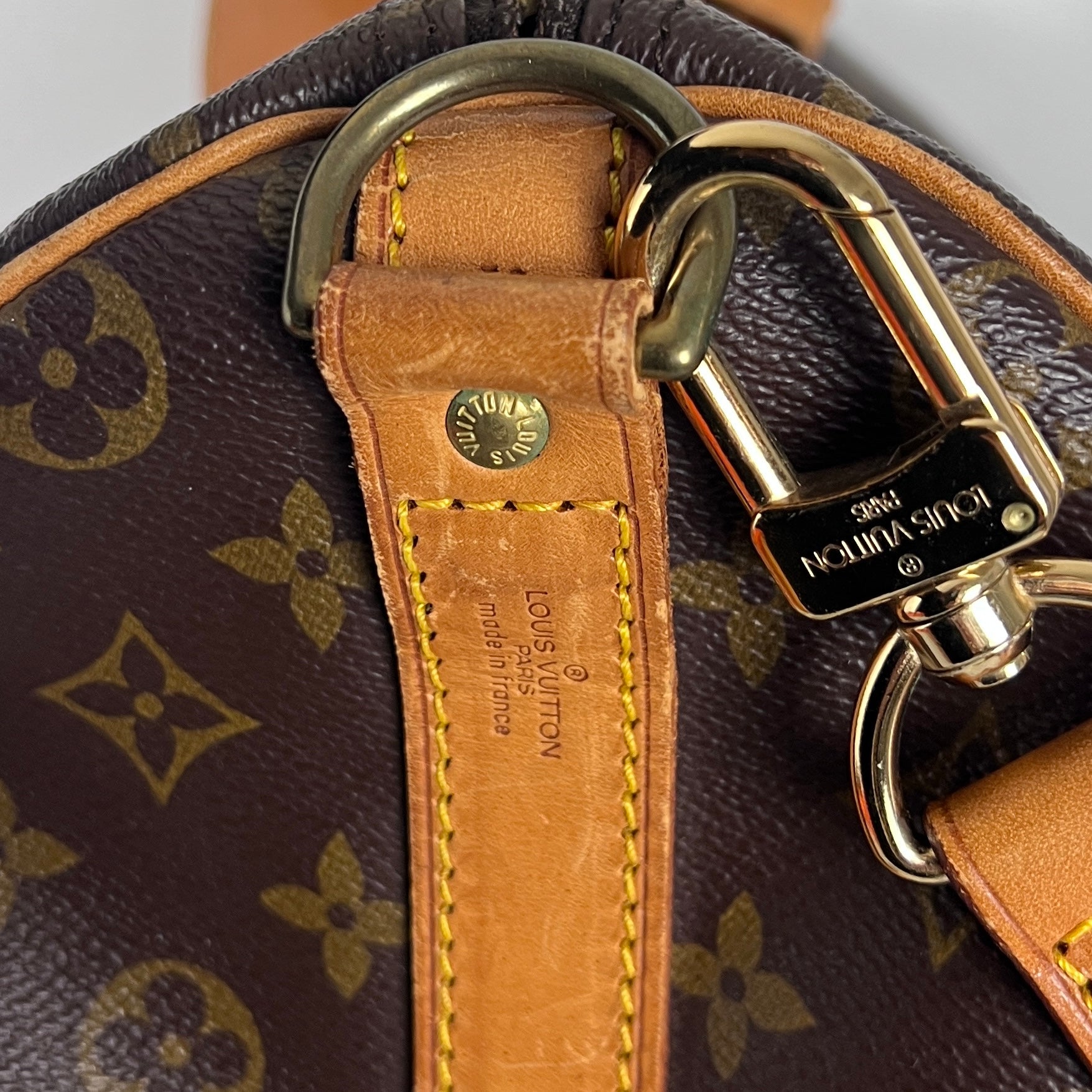 Sac à main LOUIS VUITTON Keepall 50 toile et cuir marron