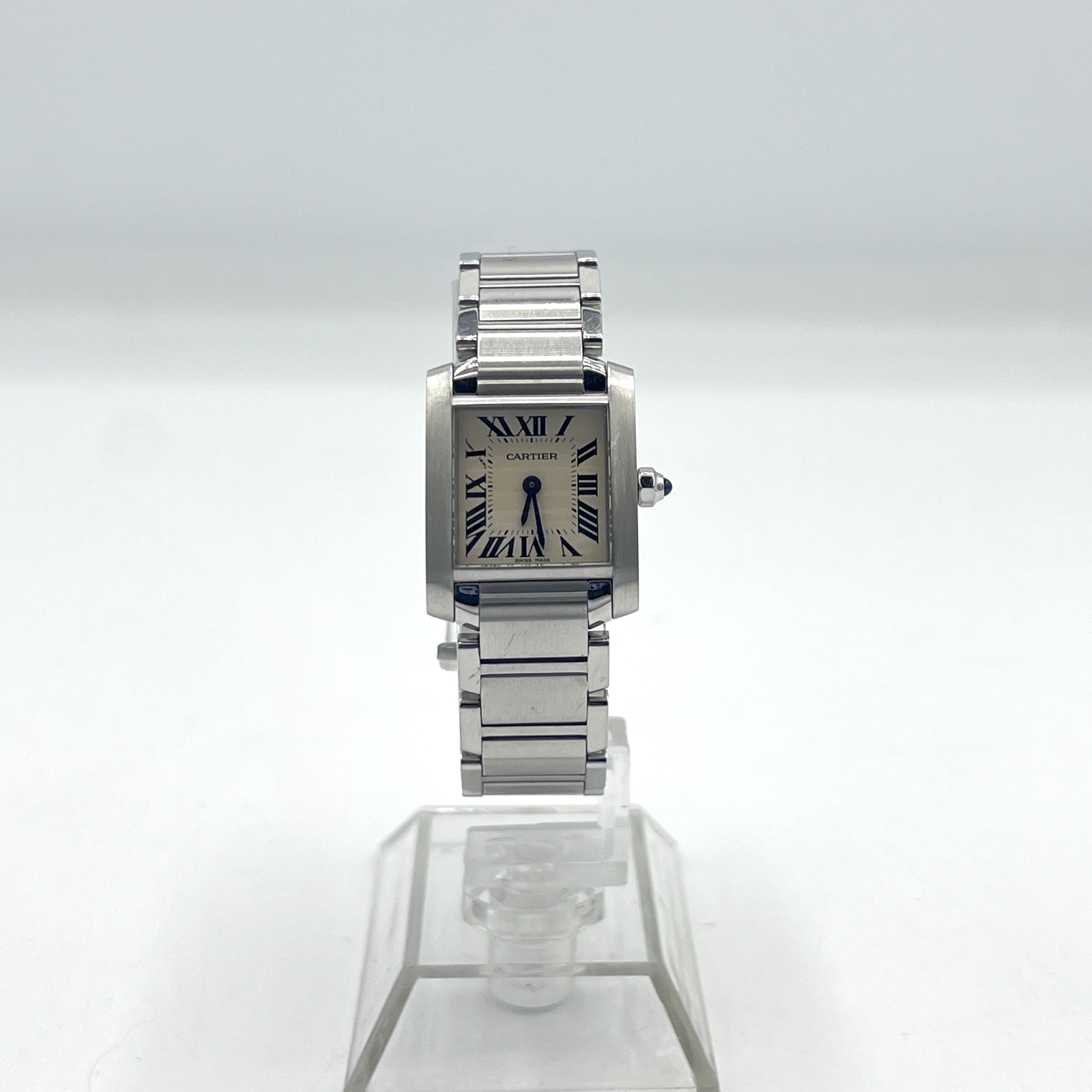 Montre CARTIER Tank Française acier argentée
