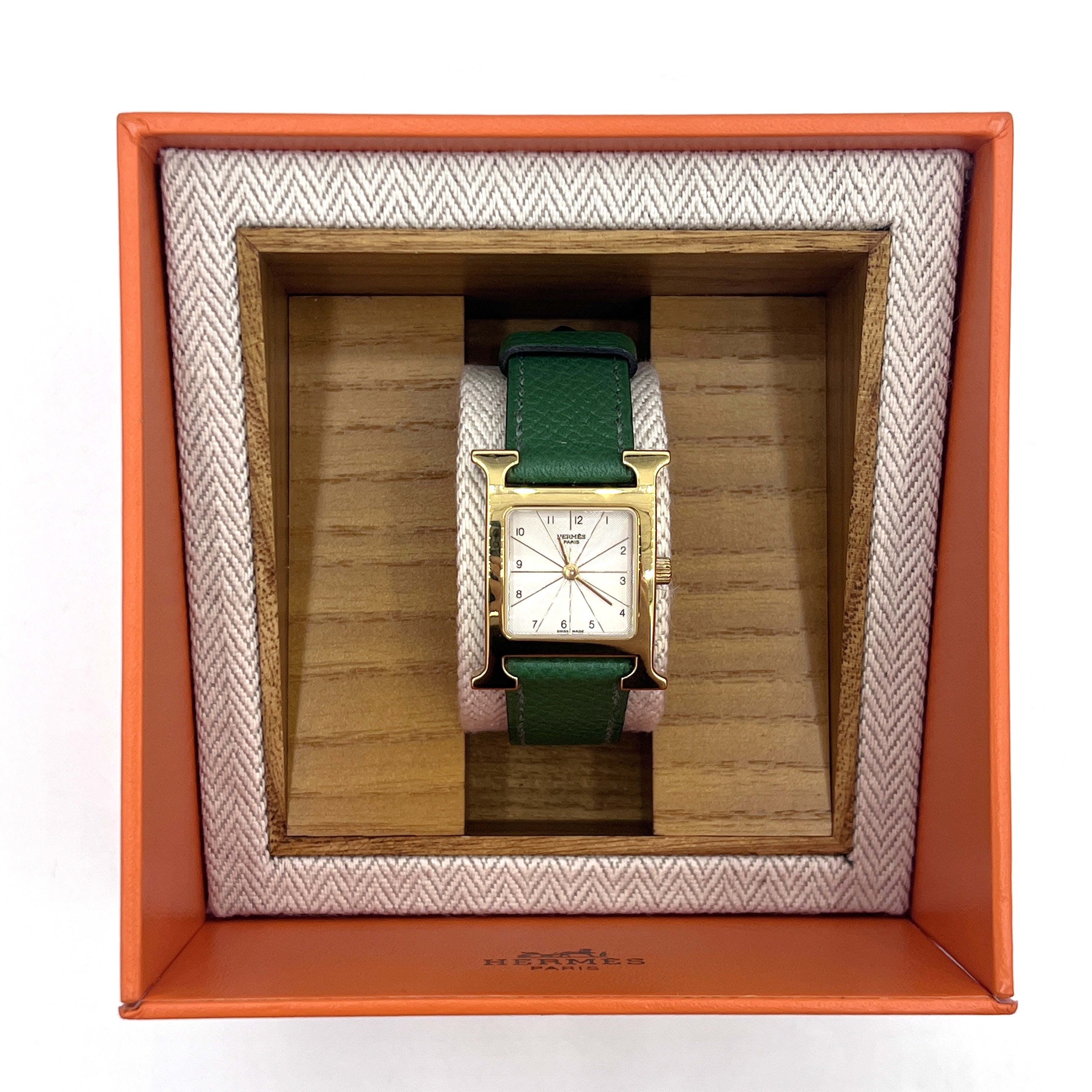 Montre HERMÈS Heure H plaqué or dorée