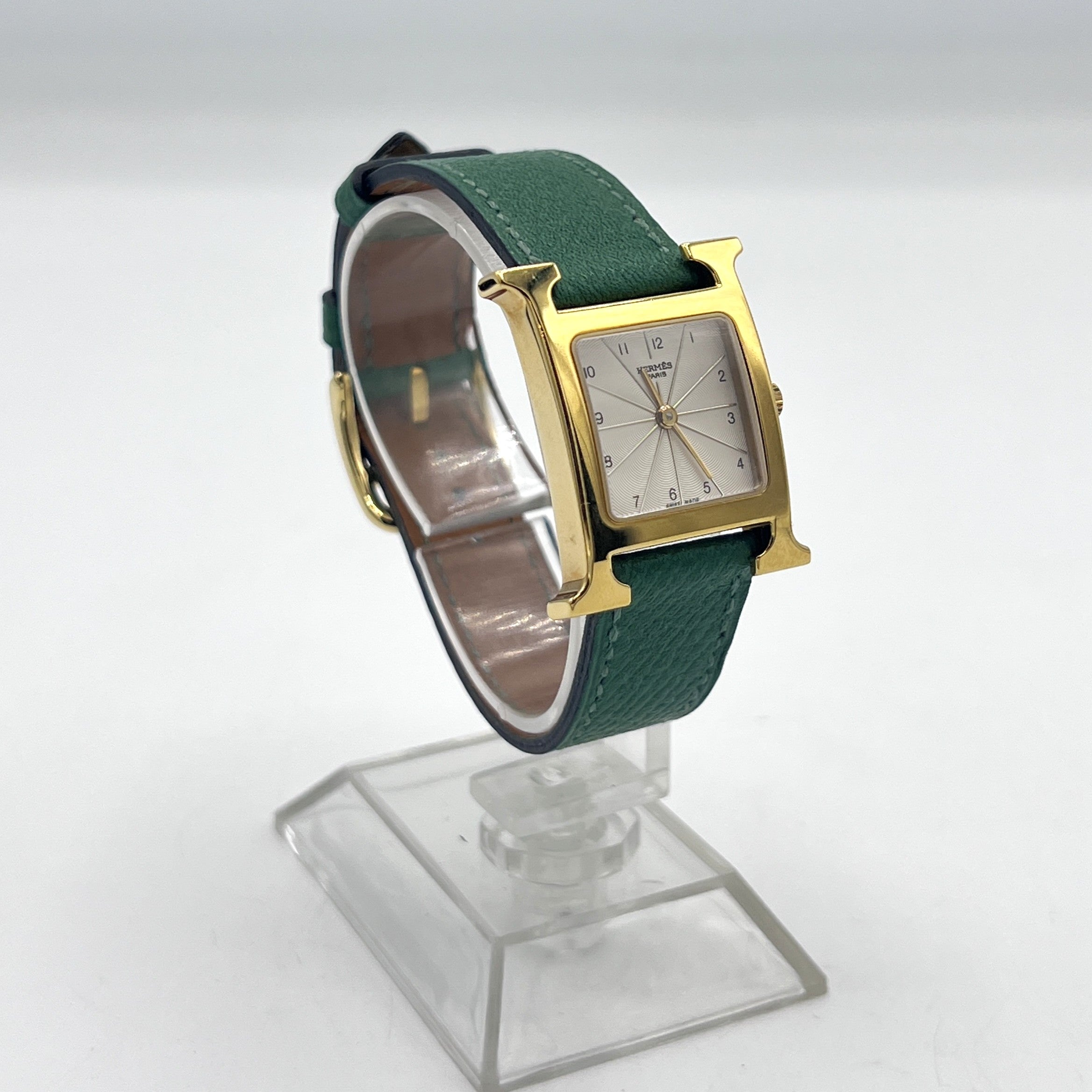 Montre HERMÈS Heure H plaqué or dorée