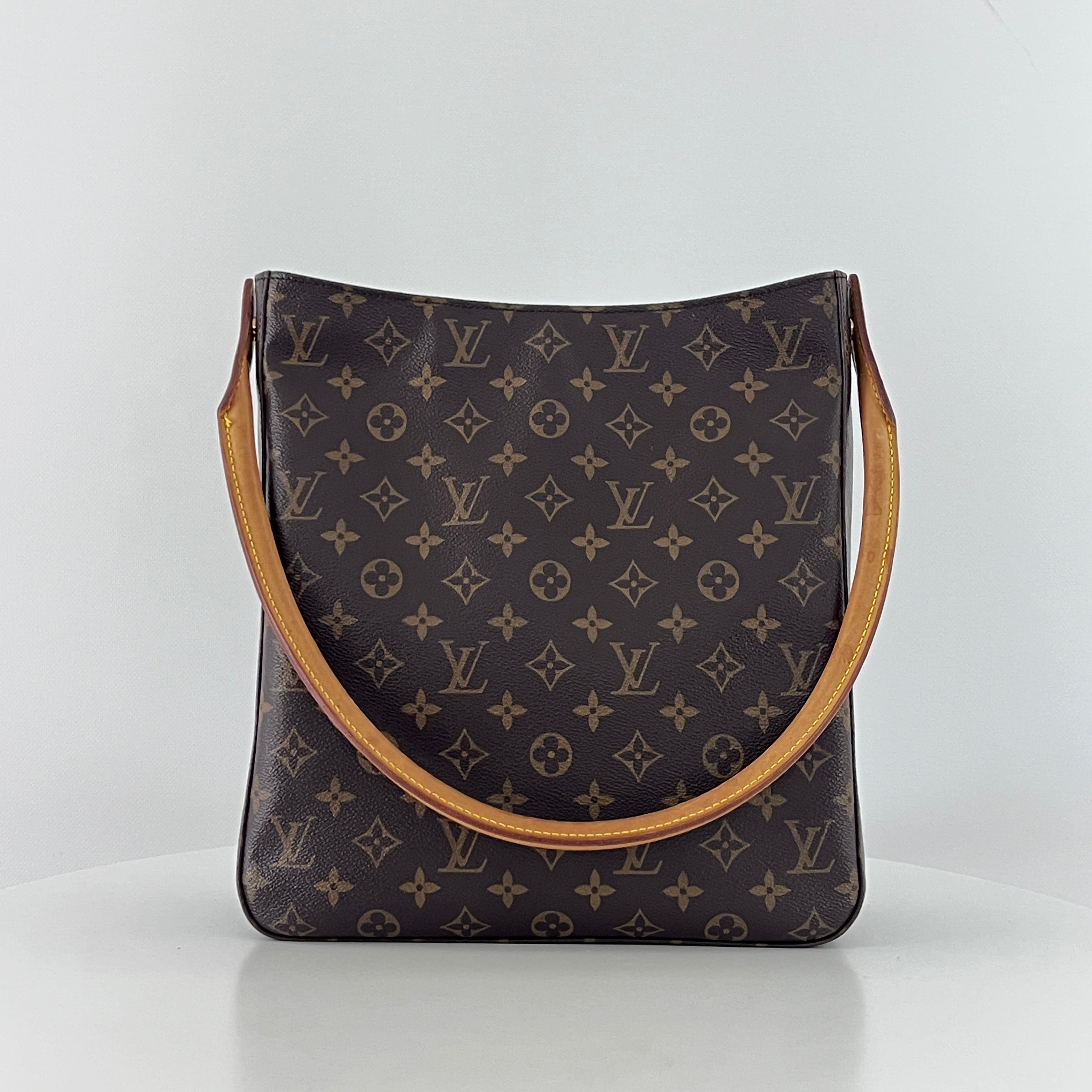LOUIS VUITTON Looping GM handbag in brown canvas and leather