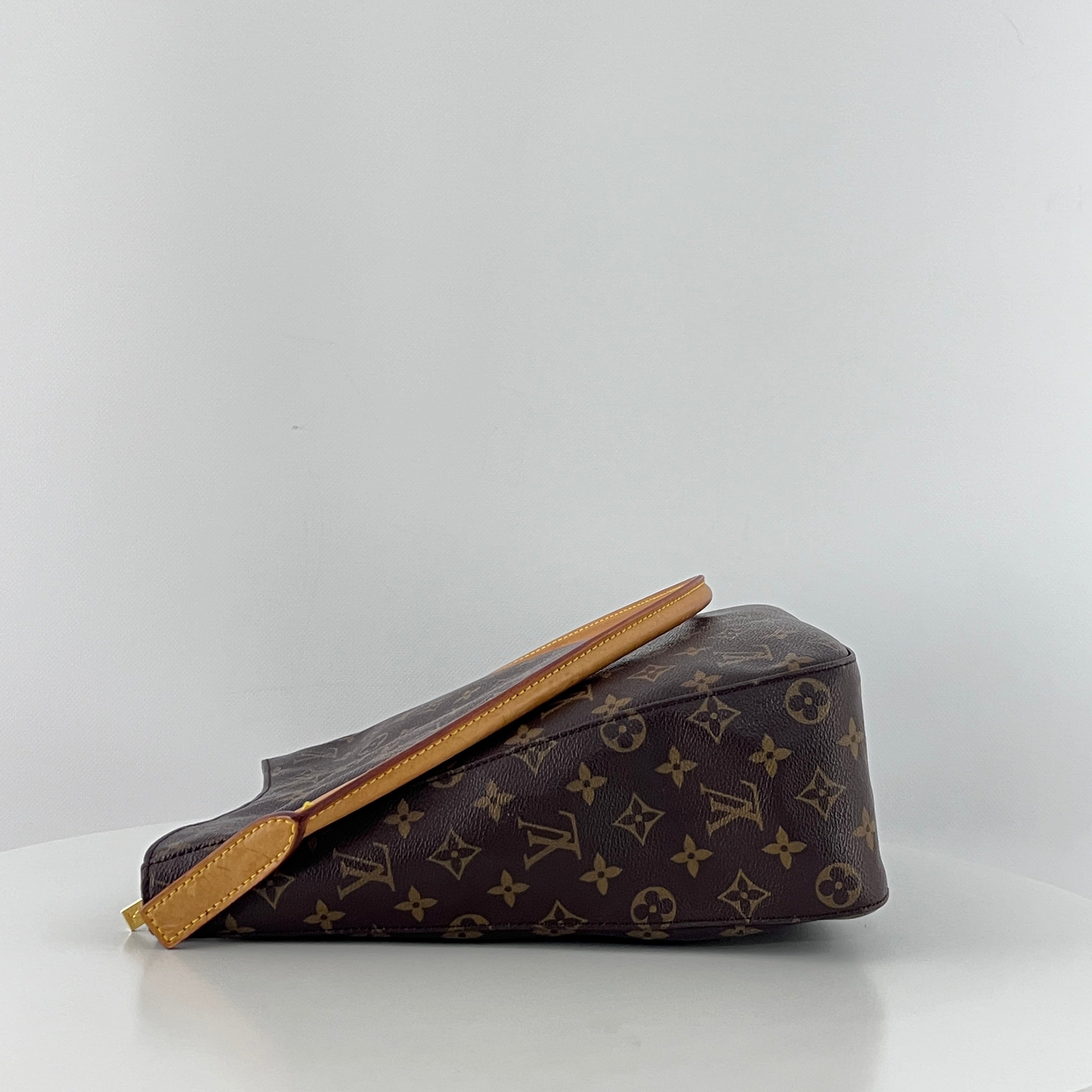 LOUIS VUITTON Looping GM handbag in brown canvas and leather