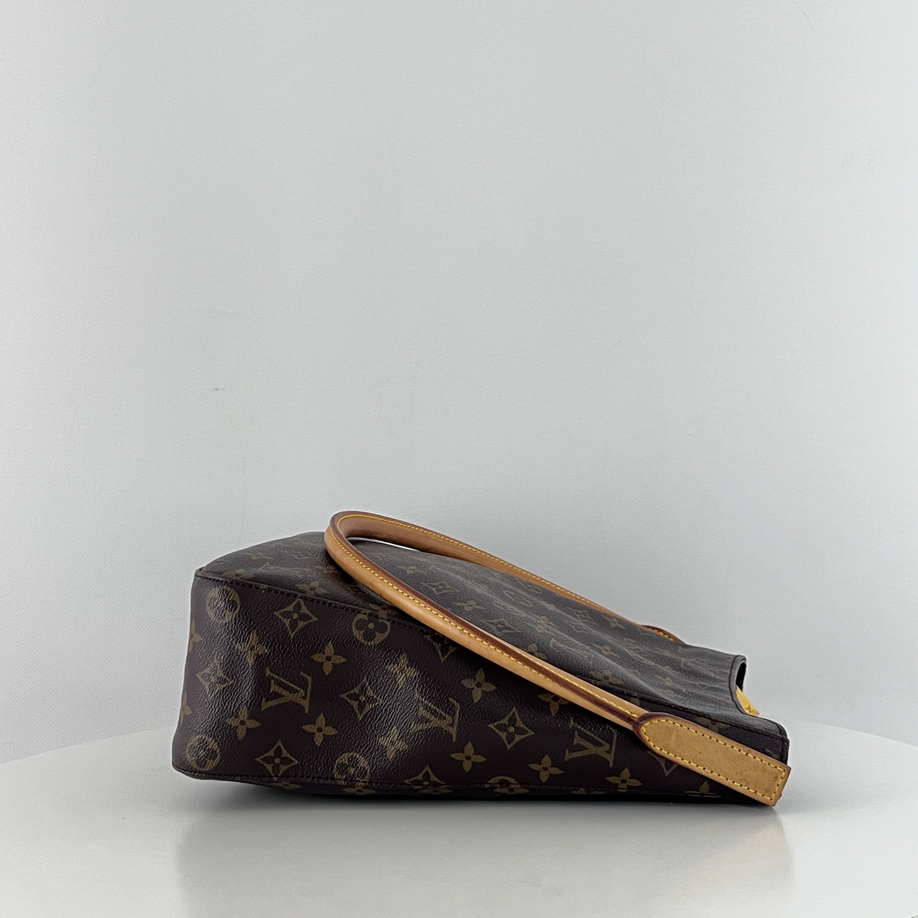 LOUIS VUITTON Looping GM handbag in brown canvas and leather