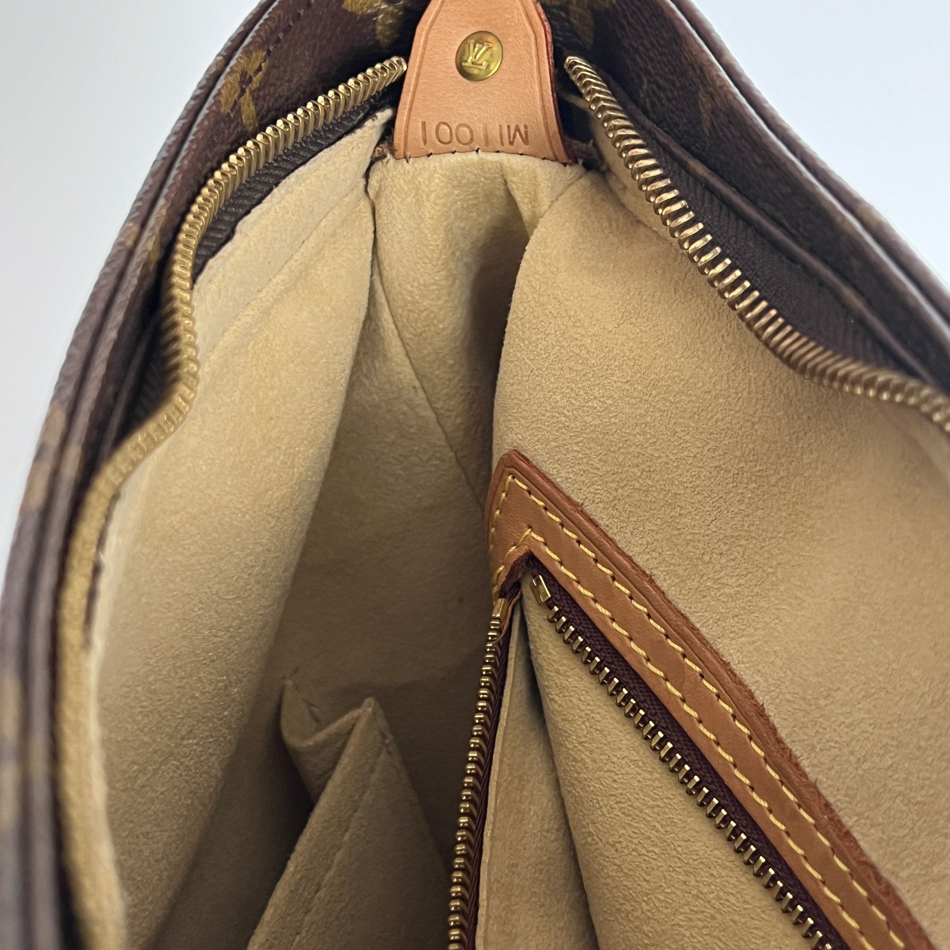 Sac à main LOUIS VUITTON Looping GM toile et cuir marron